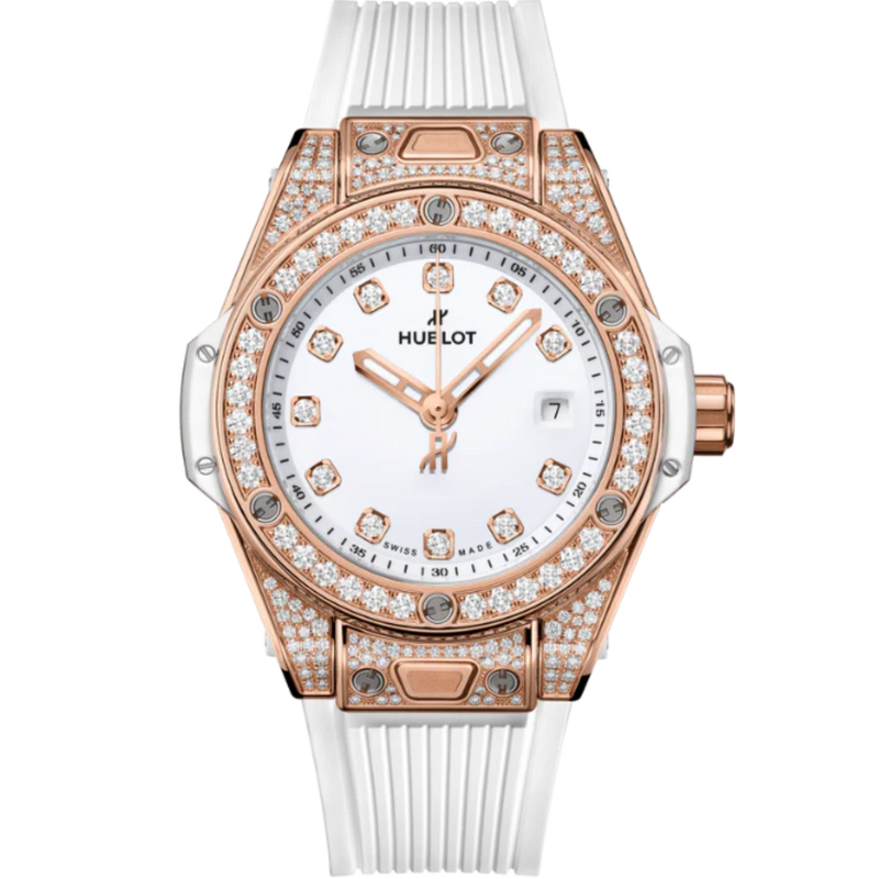 Big Bang 33mm ONE CLICK KING GOLD WHITE PAVÉ DIAMOND MARKERS - Hublot