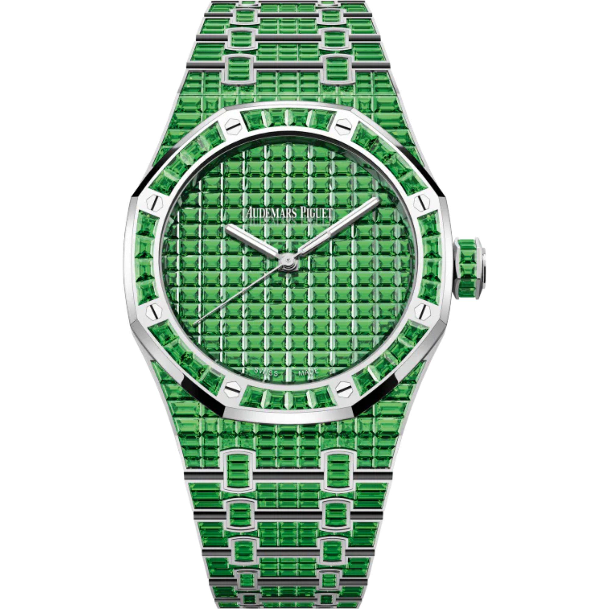 Royal Oak Selfwinding Tsavorite 41MM 18-Carat White Gold Bracelet Set With Baguette-Cut Tsavorites 18-Carat White Gold Dial 18-Carat White Gold Case - Audemars Piguet