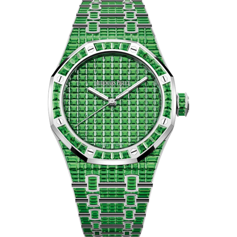 Royal Oak Selfwinding Tsavorite 41MM 18-Carat White Gold Bracelet Set With Baguette-Cut Tsavorites 18-Carat White Gold Dial 18-Carat White Gold Case - Audemars Piguet