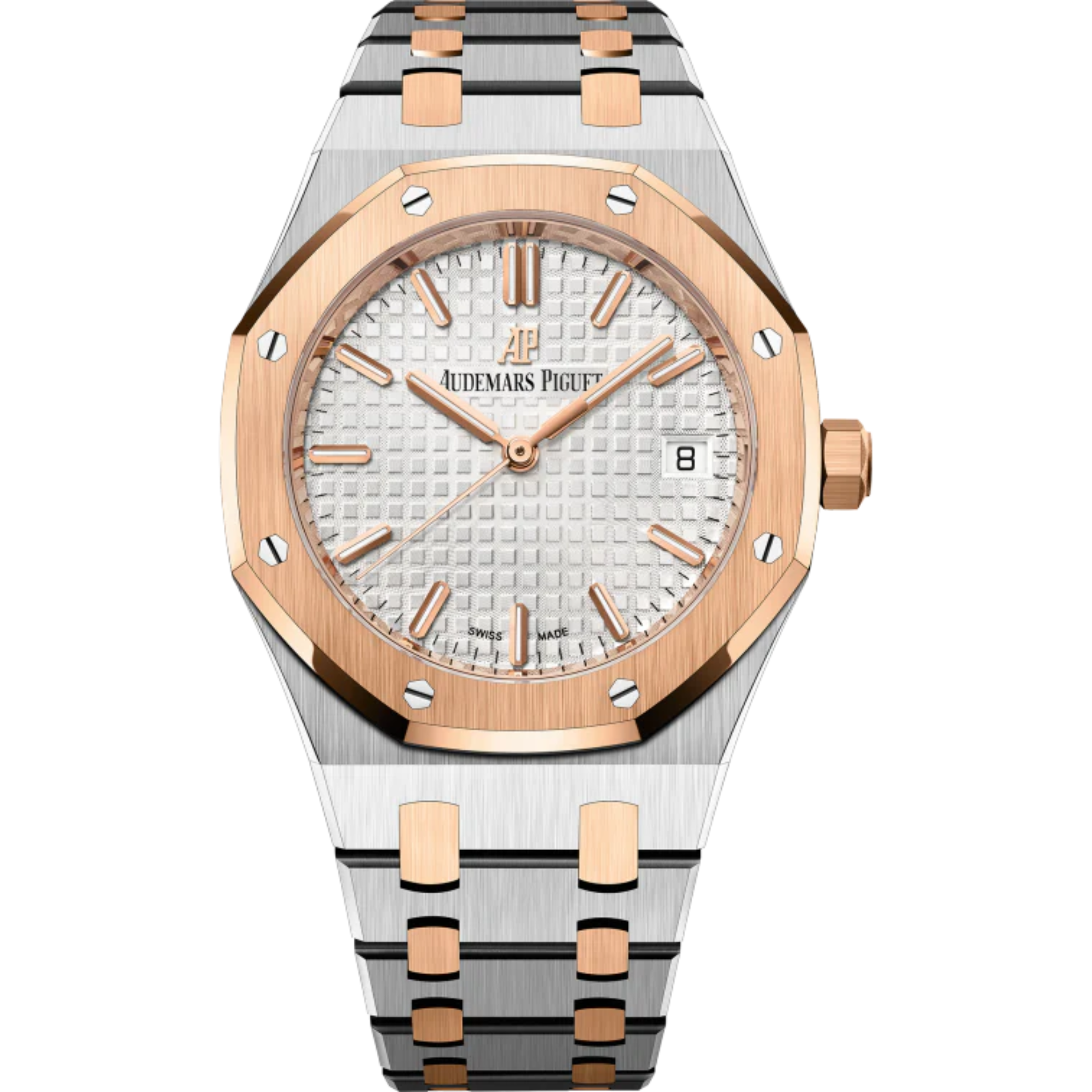 Royal Oak Selfwinding 34MM Stainless Steel Bracelet Silver-Toned Dial With Grande Tapisserie Pattern Stainless Steel Case - Audemars Piguet