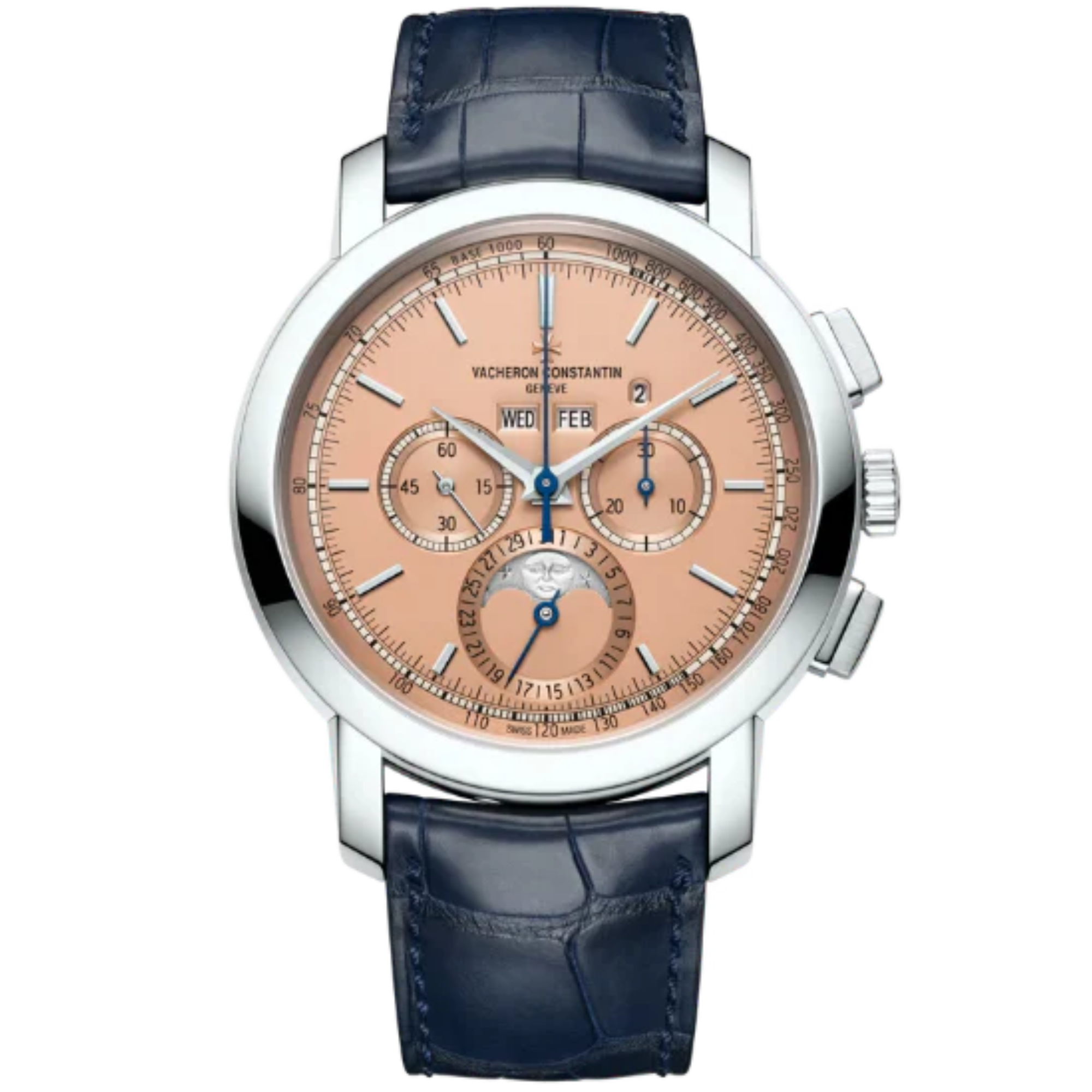 TRADITIONNELLE PERPETUAL CALENDAR CHRONOGRAPH 43 MM PLATINUM 950 WITH PINK BRASS DIAL - Vacheron Constantin