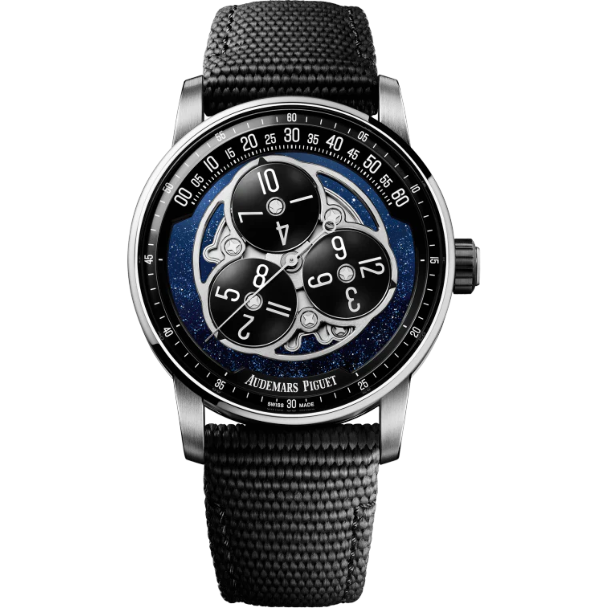 Code 11.59 by Audemars Piguet 41mm Black Rubber-Coated Strap Blue Aventurine Dial 18-Carat White Gold Bezel - Audemars Piguet