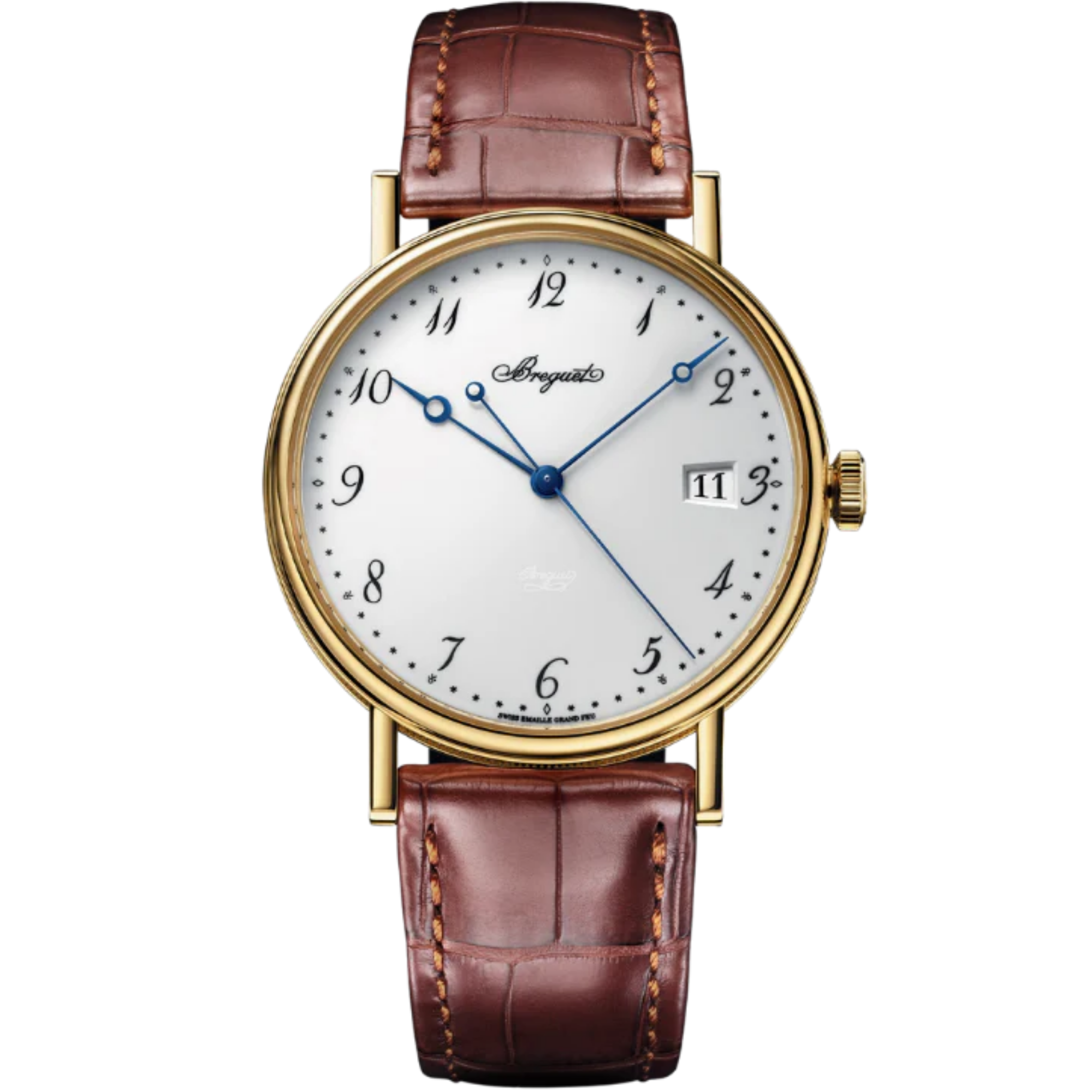 CLASSIQUE 5177 38 MM YELLOW GOLD WITH WHITE "GRAND FEU" ENAMEL DIAL - Breguet
