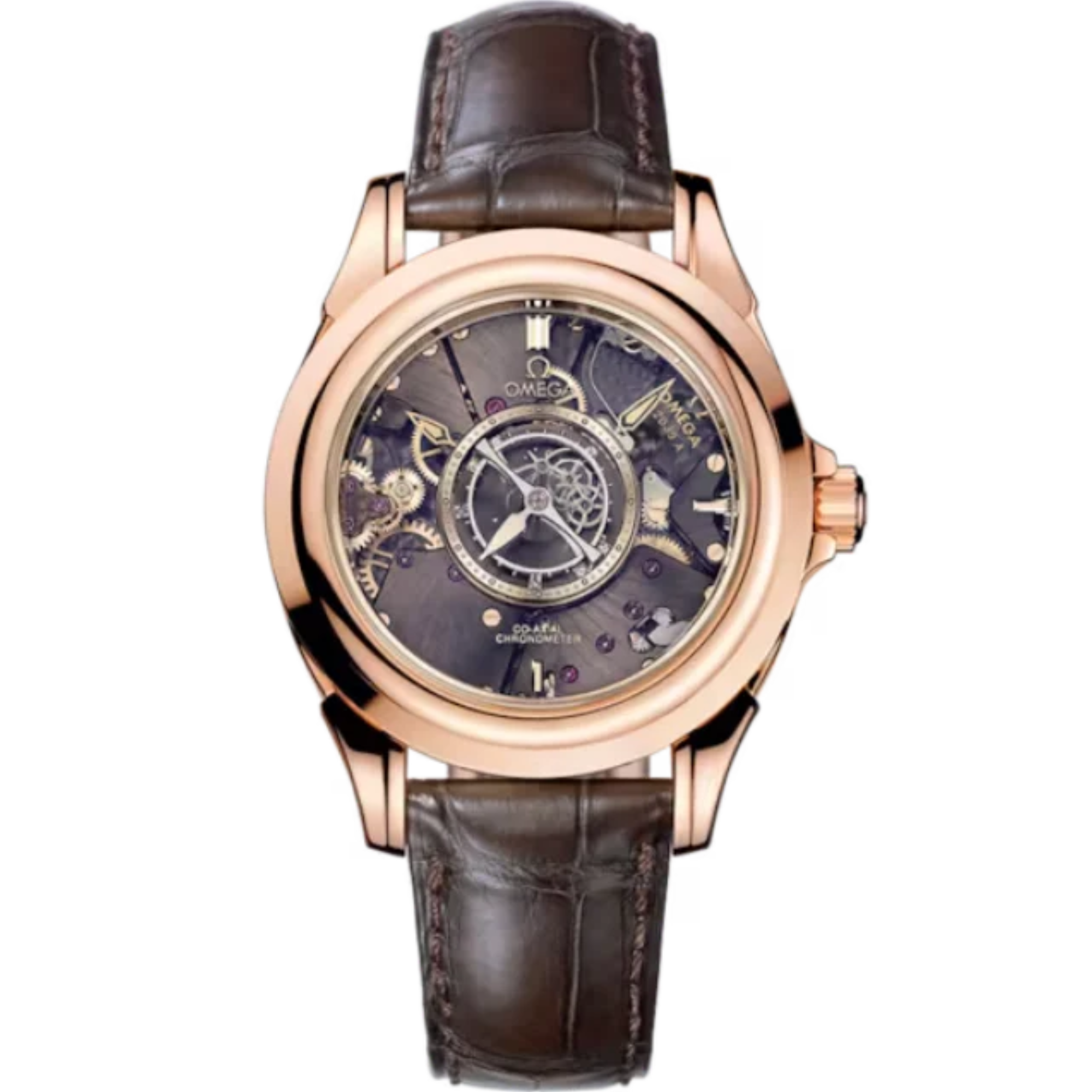 DE VILLE TOURBILLON 39 MM RED GOLD WITH SAPPHIRE DIAL - Omega