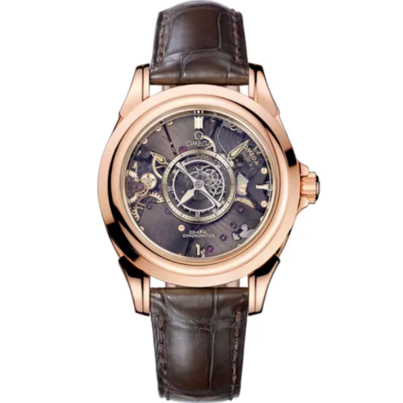 DE VILLE TOURBILLON 39 MM RED GOLD WITH SAPPHIRE DIAL - Omega