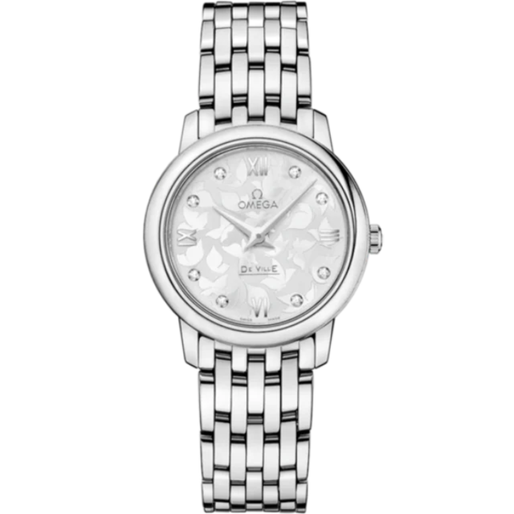 DE VILLE PRESTIGE BUTTERFLY 27 MM STAINLESS STEEL WITH SILVER DIAL - Omega