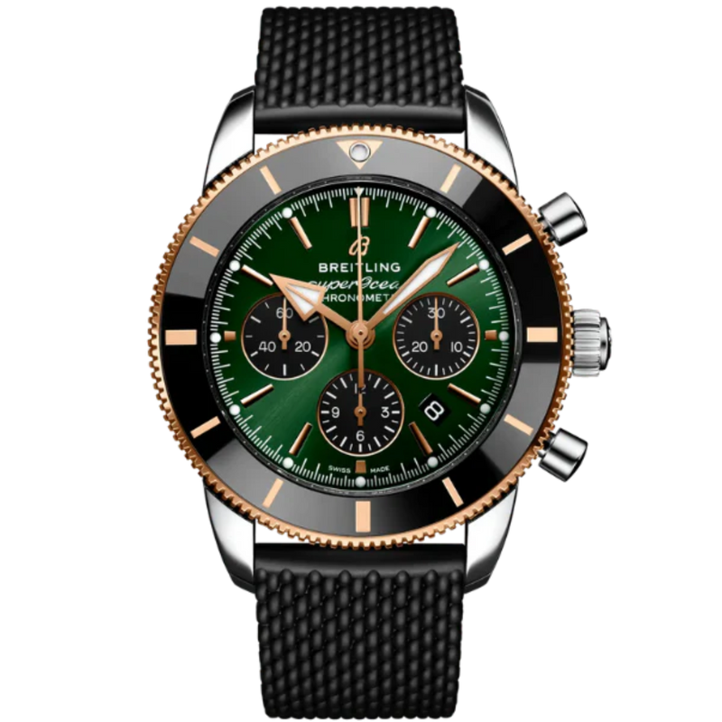 SUPEROCEAN HERITAGE B01 CHRONOGRAPH LIMITED EDITION 44 MM STAINLESS STEEL & 18K ROSE GOLD WITH GREEN DIAL - Breitling