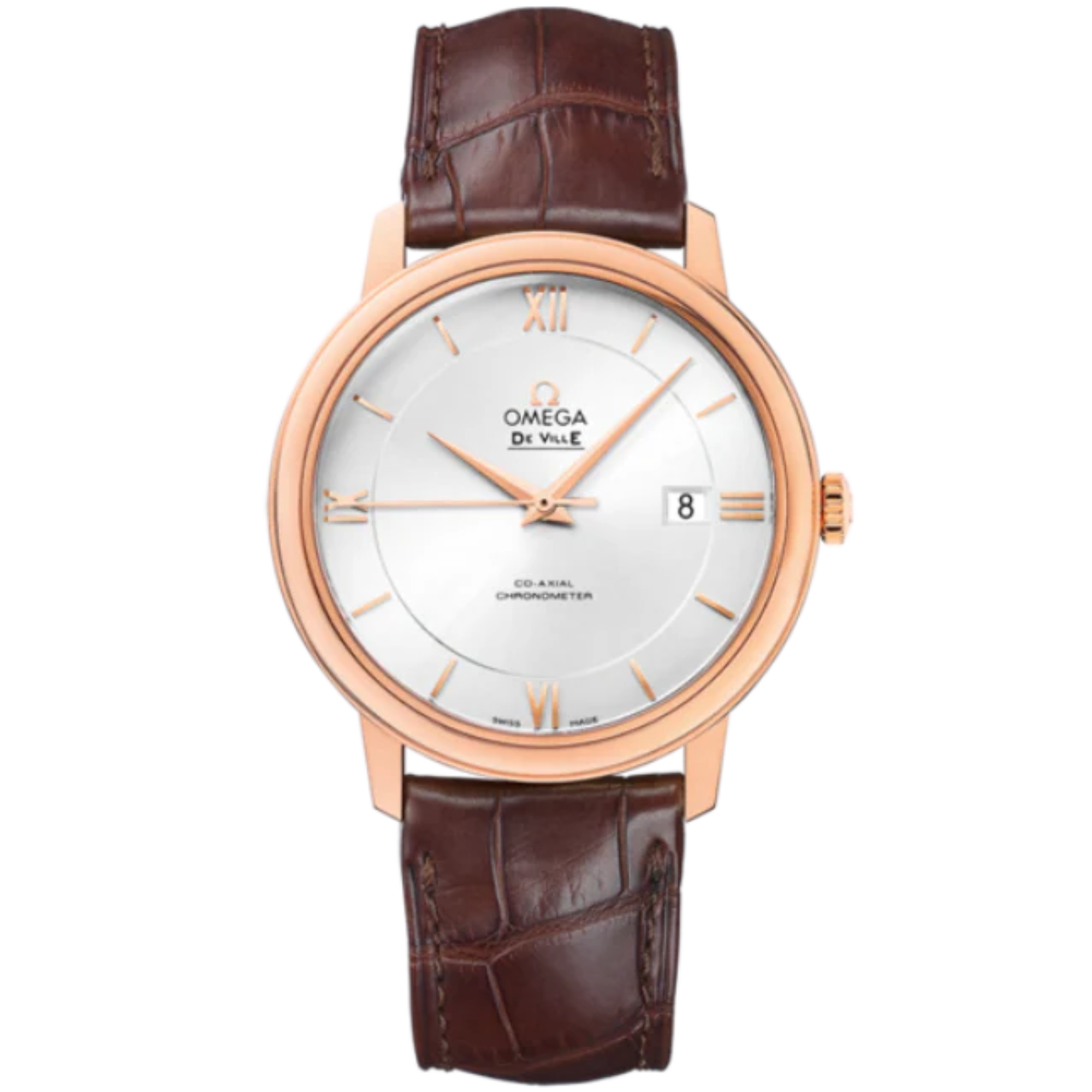 DE VILLE PRESTIGE 39 MM RED GOLD WITH SILVER DIAL - Omega