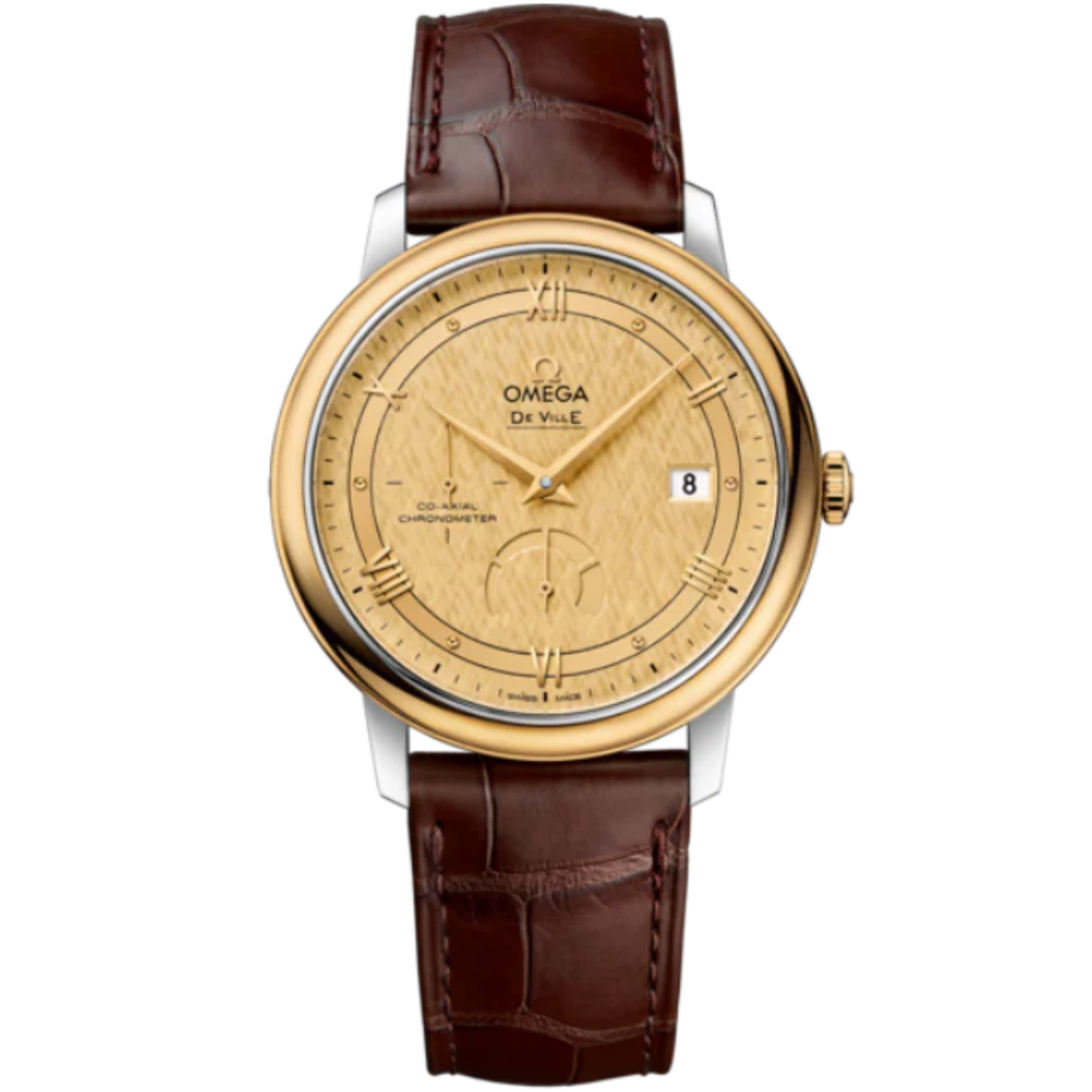 DE VILLE PRESTIGE 39 MM STAINLESS STEEL - YELLOW GOLD WITH YELLOW DIAL - Omega