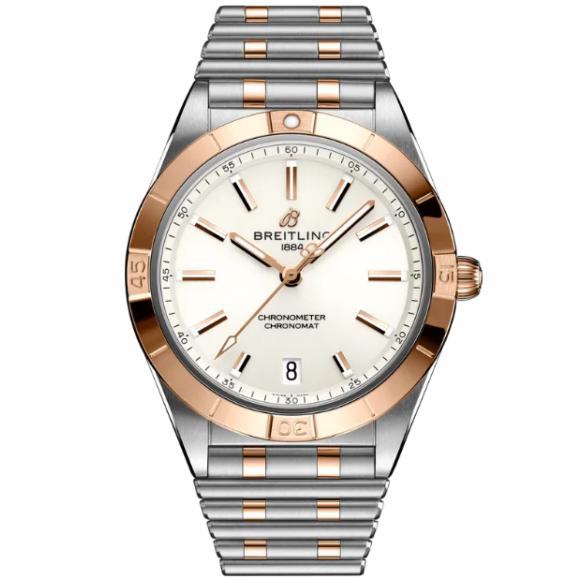 CHRONOMAT AUTOMATIC 36 MM STAINLESS STEEL & 18K ROSE GOLD WITH WHITE DIAL - Breitling