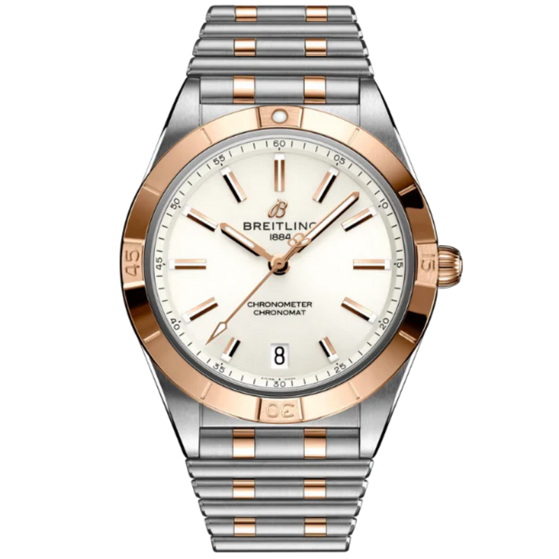 CHRONOMAT AUTOMATIC 36 MM STAINLESS STEEL & 18K ROSE GOLD WITH WHITE DIAL - Breitling