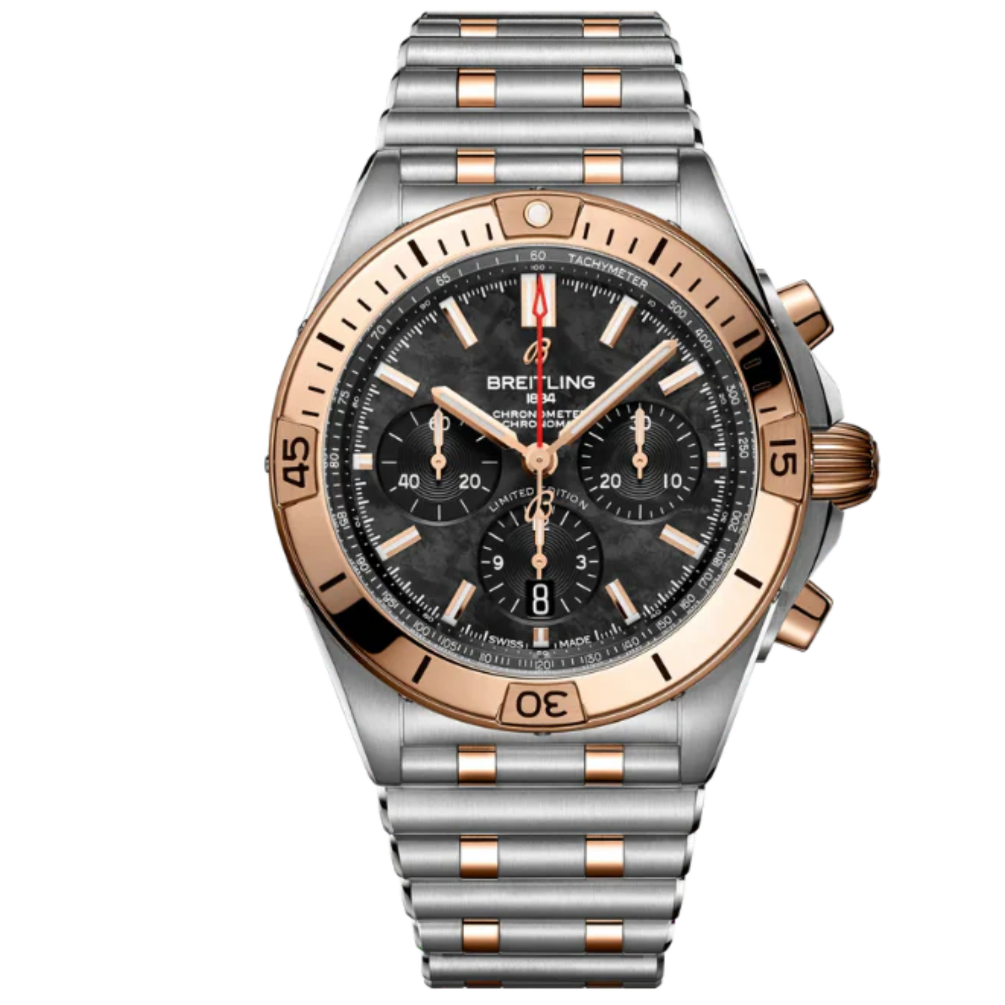 CHRONOMAT B01 42 MM STAINLESS STEEL & 18K ROSE GOLD WITH BLACK MOTHER OF PEARLDIAL - Breitling