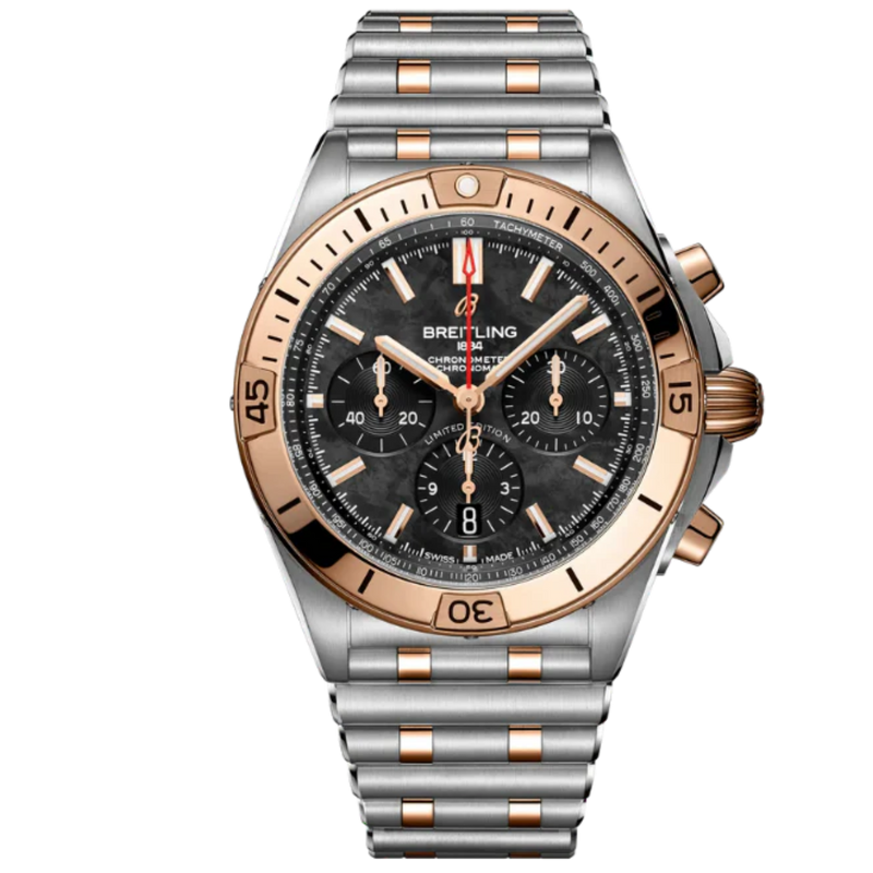 CHRONOMAT B01 42 MM STAINLESS STEEL & 18K ROSE GOLD WITH BLACK MOTHER OF PEARLDIAL - Breitling
