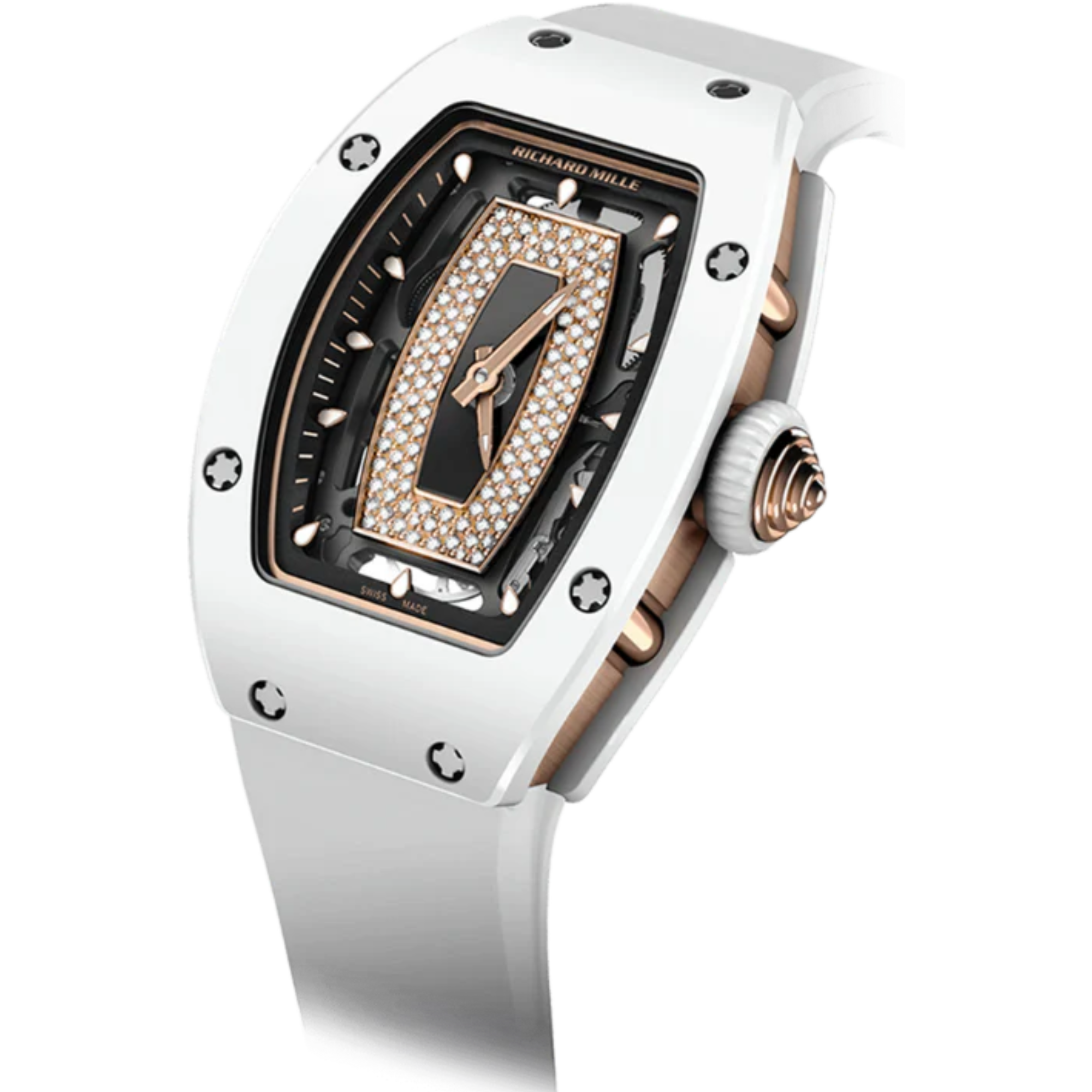 RM07 White Ceramic Black Jasper Diamond Set - Richard Mille