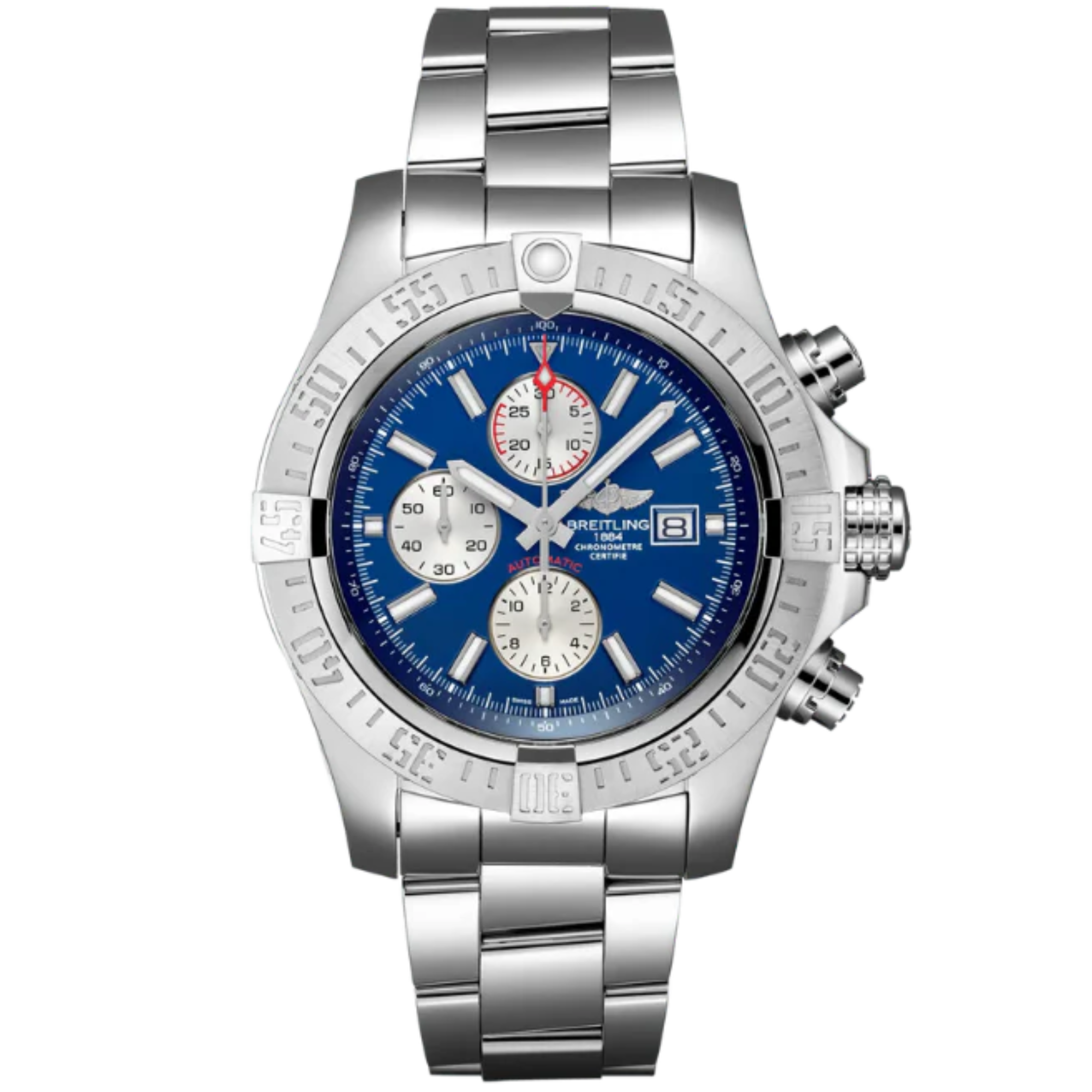 SUPER AVENGER II 48 MM STAINLESS STEEL WITH BLUE DIAL - Breitling