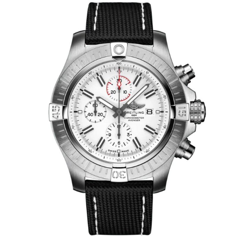 SUPER AVENGER CHRONOGRAPH 48 MM STAINLESS STEEL AND WHITE DIAL - Breitling