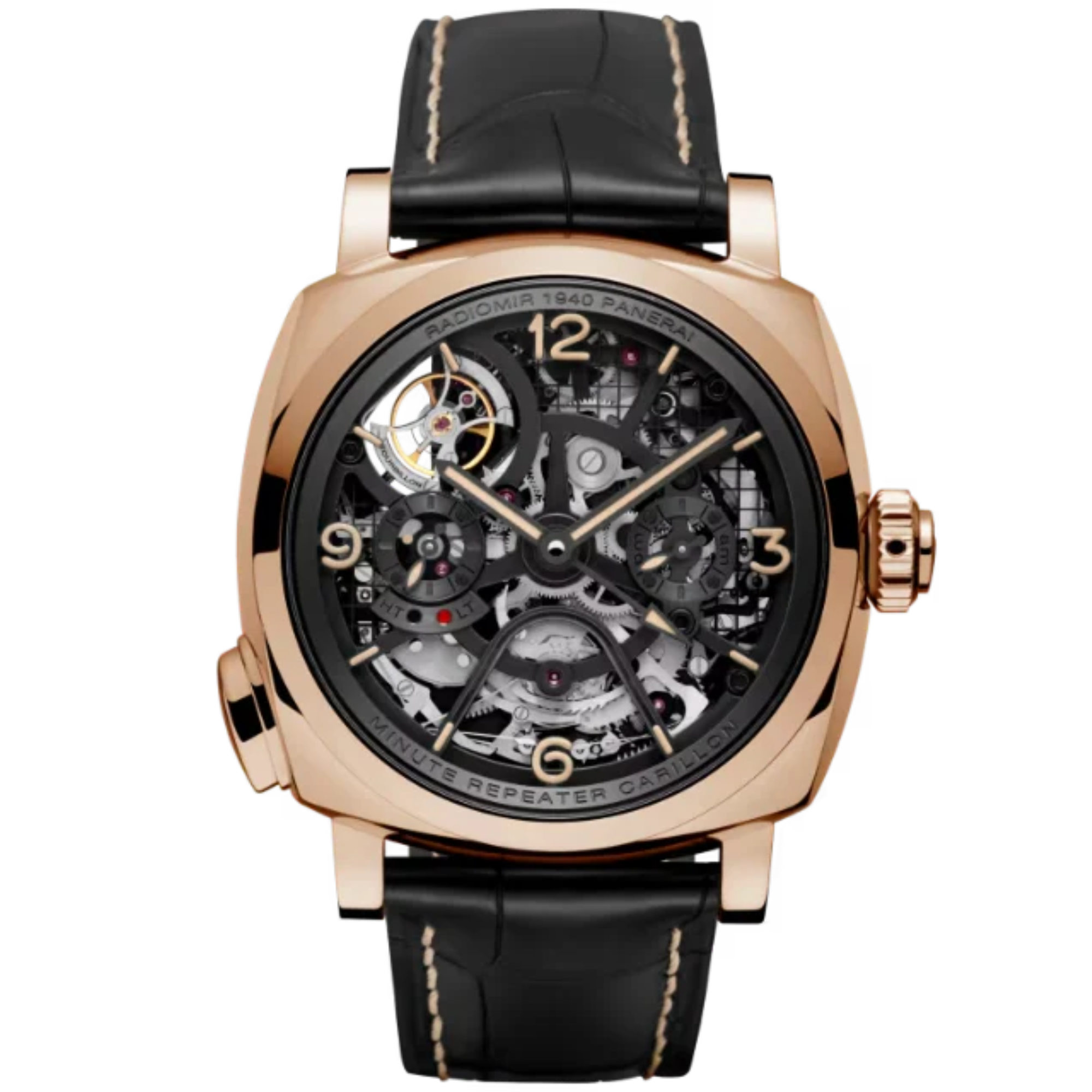 RADIOMIR MINUTE REPEATER TOURBILLION GMT PAM00600 49 MM GOLD WITH BLACK DIAL - Panerai