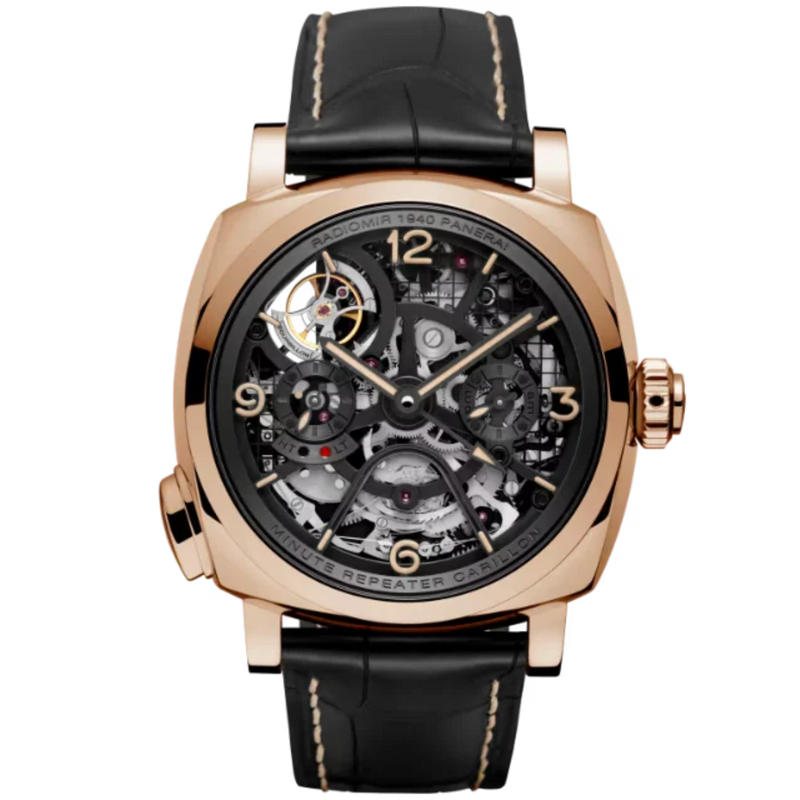 RADIOMIR MINUTE REPEATER TOURBILLION GMT PAM00600 49 MM GOLD WITH BLACK DIAL - Panerai