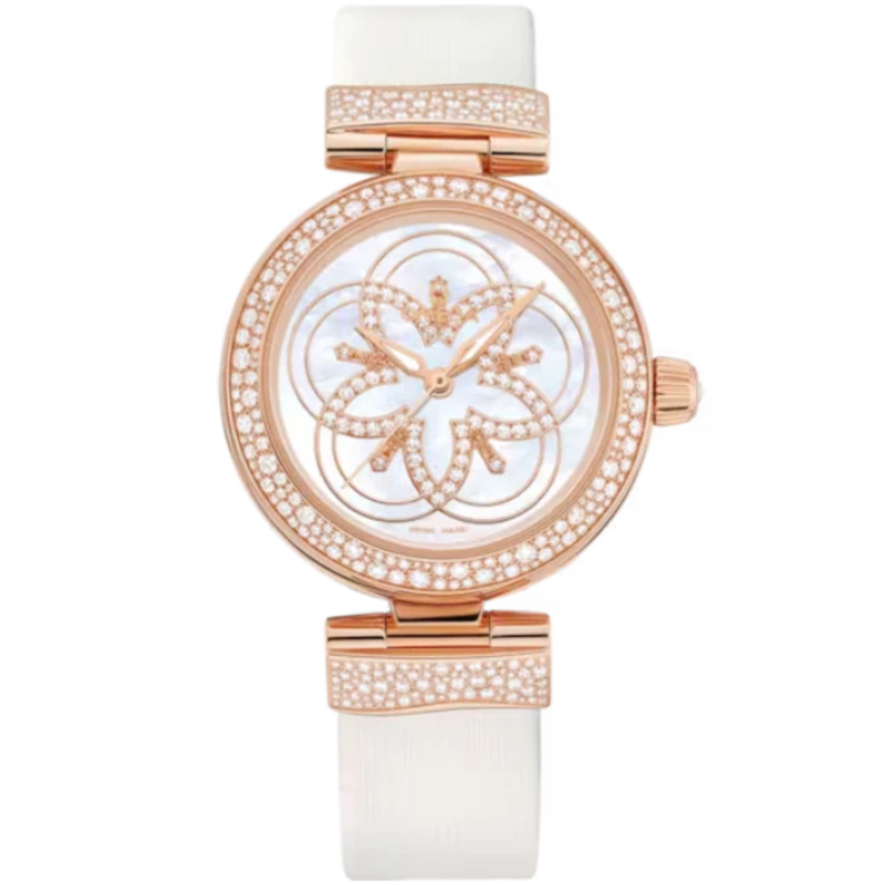 DE VILLE LADYMATIC 34 MM RED GOLD WITH MOTHER OF PEARL DIAL - Omega