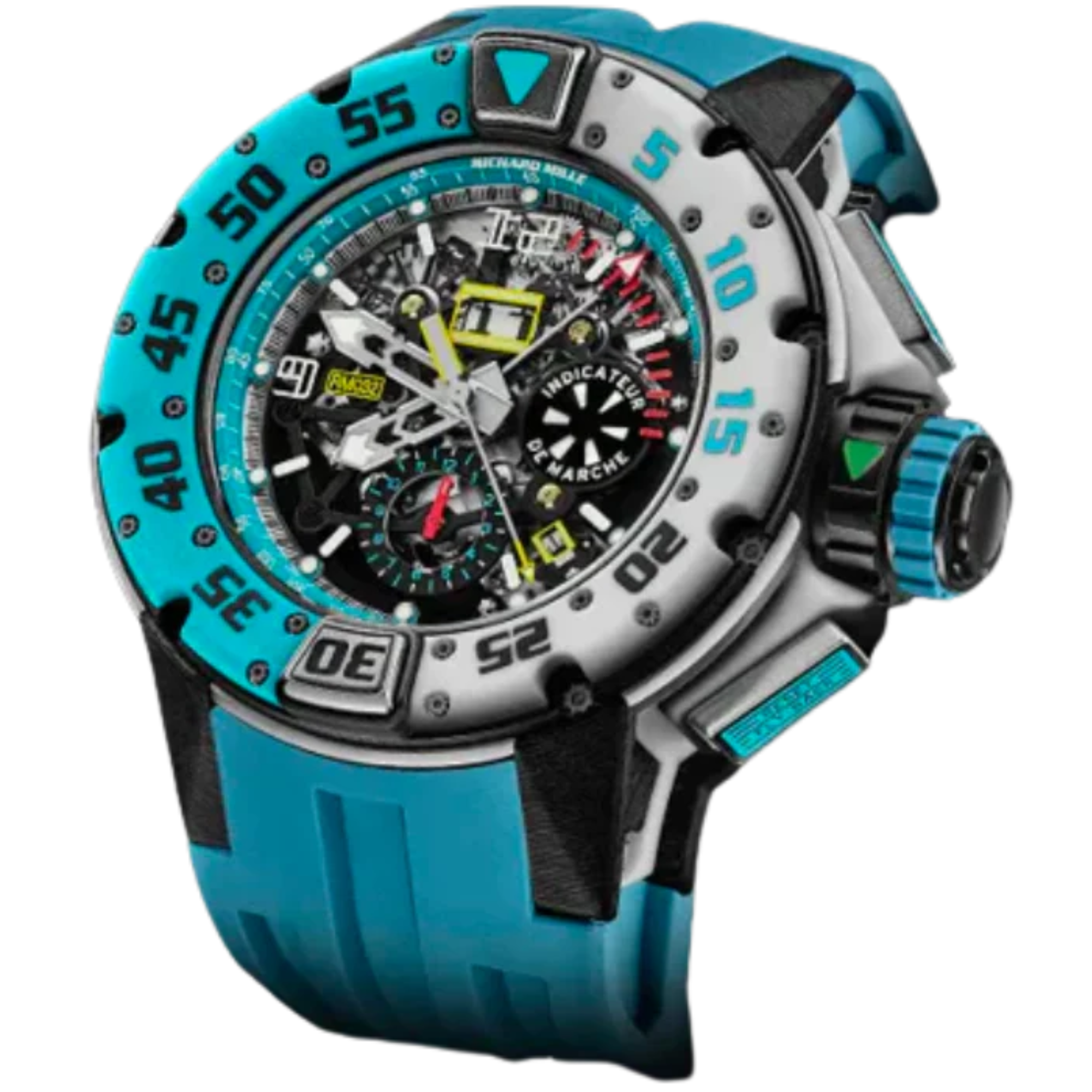 RM 032 Automatic Winding Flyback Chronograph Les Voiles de Saint Barth Blue Rubber Strap Blue and White Quartz TPT Case - Richard Mille