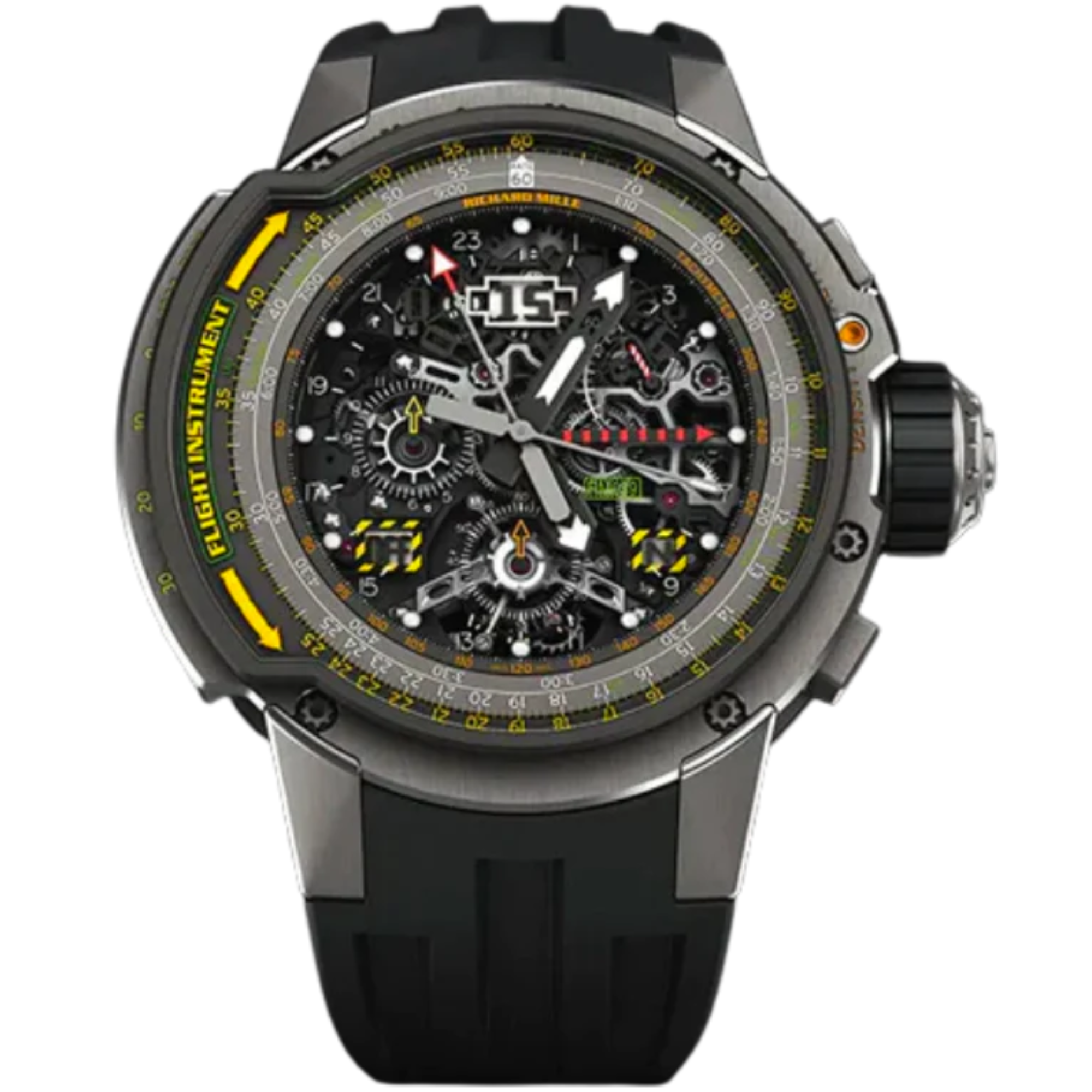 RM 039 Manual Winding Tourbillon Chronograph Aviation Black Rubber Strap Titanium Case - Richard Mille