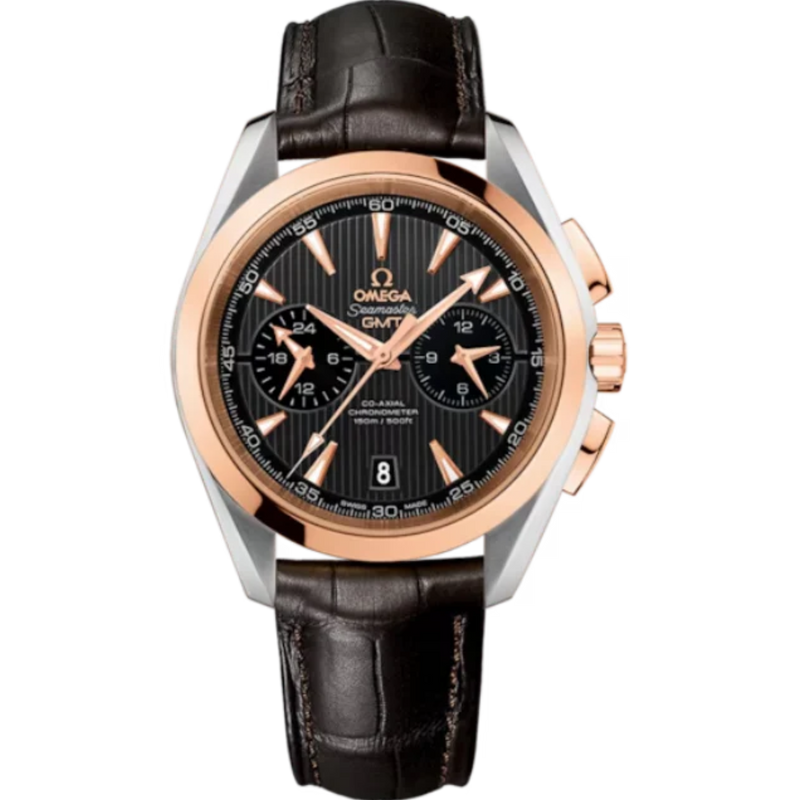 SEAMASTER AQUA TERRA 150M GMT 43 MM STAINLESS STEEL - RED GOLD WITH GREY DIAL - Omega