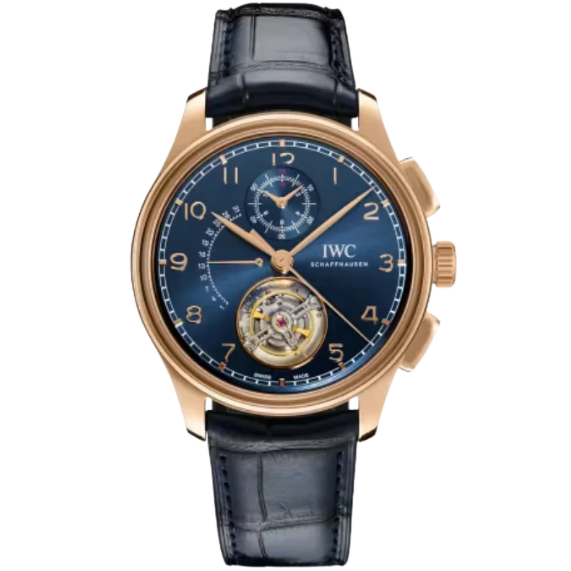 PORTUGIESER TOURBILLON RETROGRADE CHRONOGRAPH BOUTIQUE EDITION 43 MM ARMOR GOLD WITH BLUE DIAL - IWC