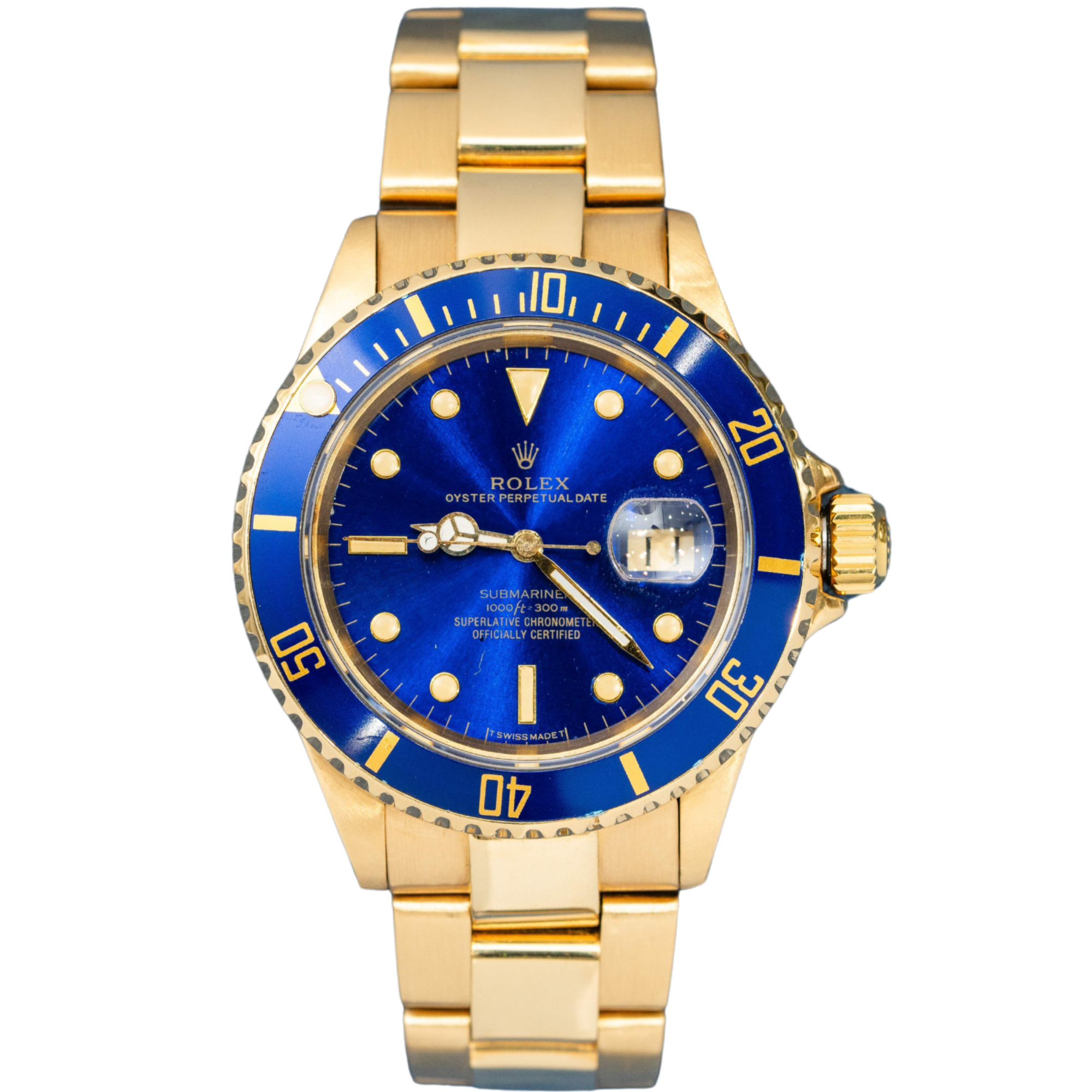 Rolex Submariner Ref. 16618LB 40MM Yellow Gold Blue Dial - Rolex