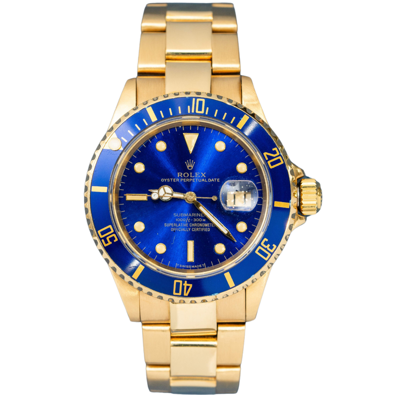 Rolex Submariner Ref. 16618LB 40MM Yellow Gold Blue Dial - Rolex