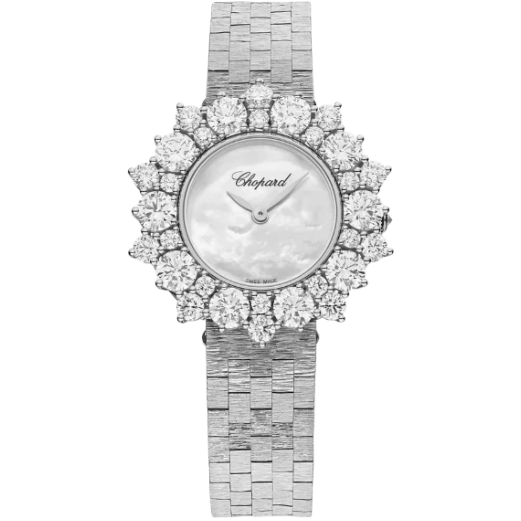 L'HEURE DU DIAMANT 30 MM ETHICAL WHITE GOLD WITH MOTHER OF PEARL DIAL - Chopard