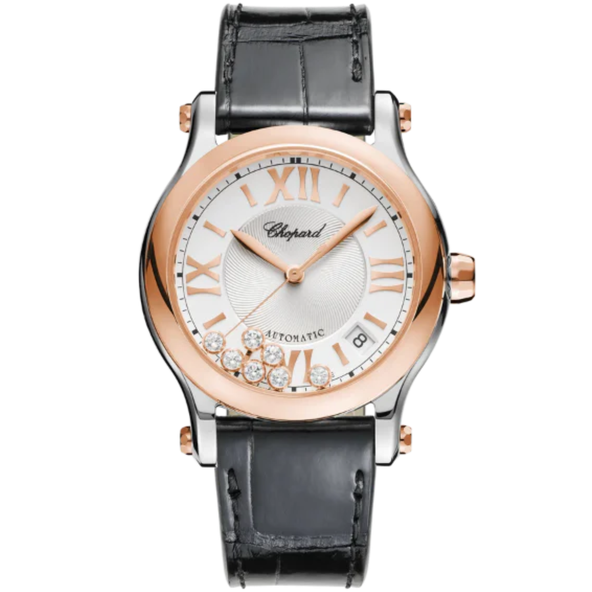 HAPPY SPORT 36 MM ETHICAL ROSE GOLD - LUCENT STEEL™ WITH SILVER DIAL - Chopard