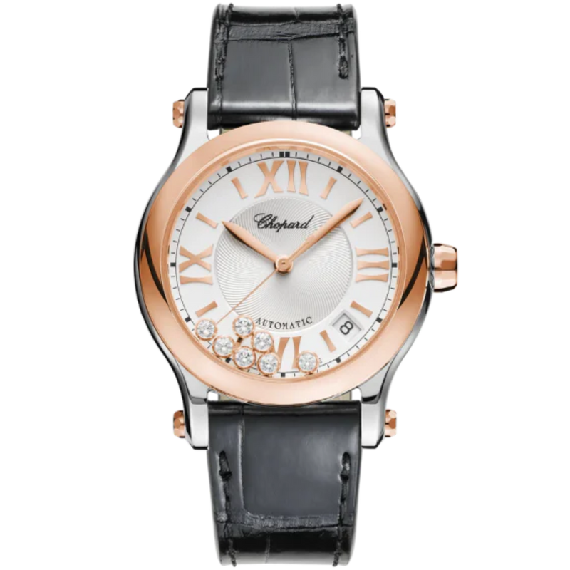 HAPPY SPORT 36 MM ETHICAL ROSE GOLD - LUCENT STEEL™ WITH SILVER DIAL - Chopard