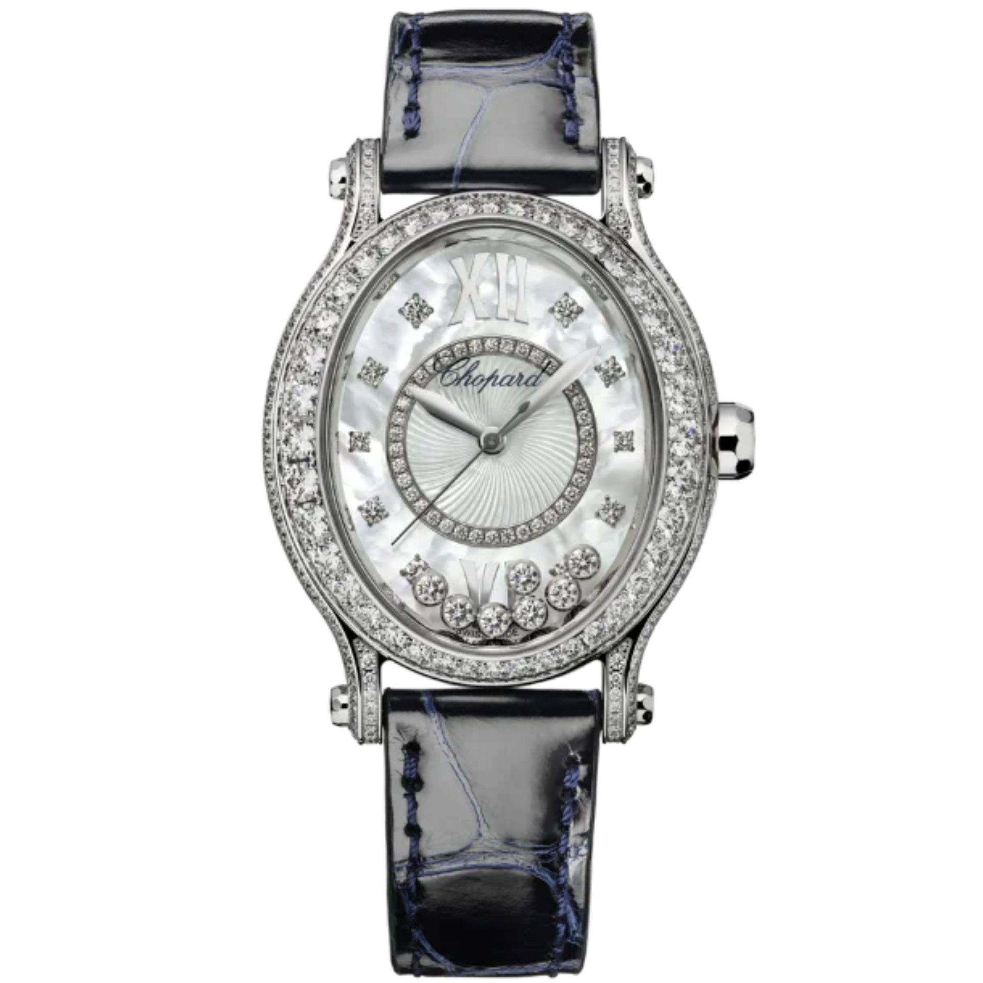 HAPPY SPORT 31 MM ETHICAL WHITE GOLD WITH MOTHER OF PEARL DIAL - Chopard