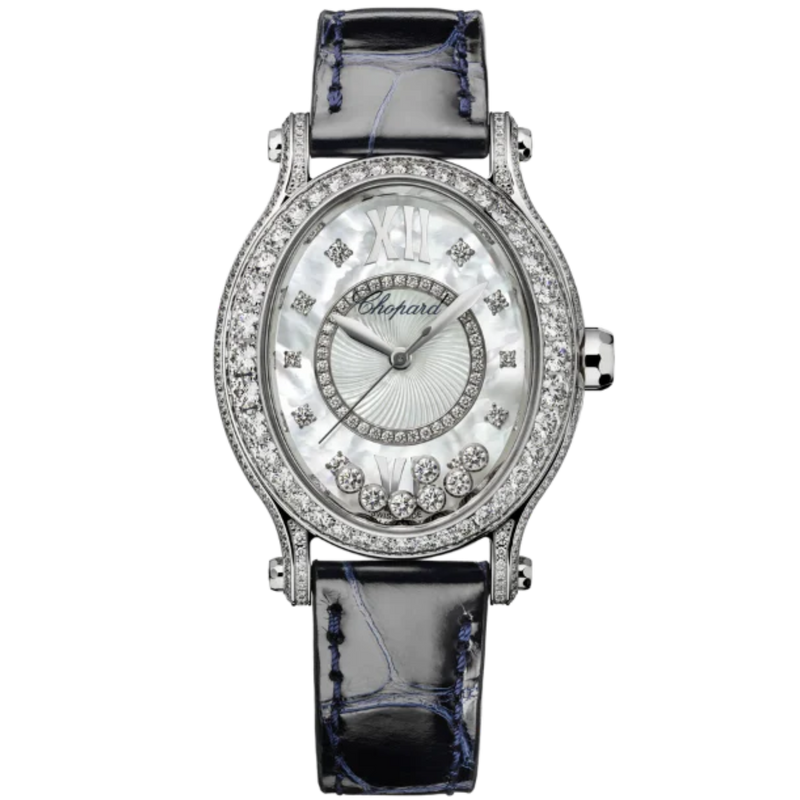 HAPPY SPORT 31 MM ETHICAL WHITE GOLD WITH MOTHER OF PEARL DIAL - Chopard