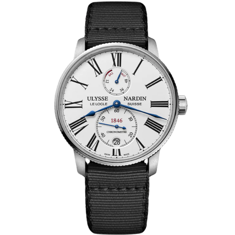 MARINE TORPILLEUR 42 MM STAINLESS STEEL WITH WHITE DIAL - Ulysse Nardin