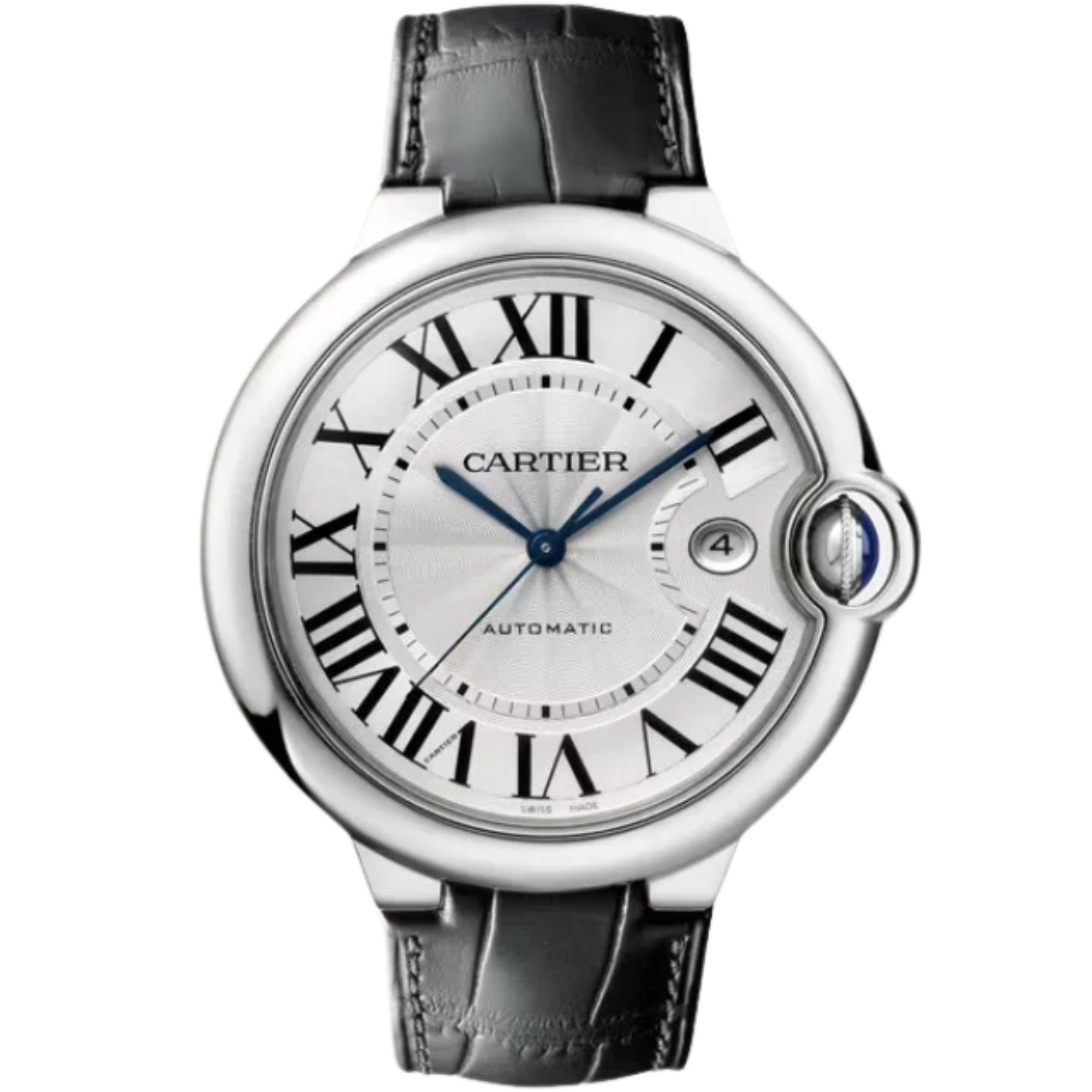 BALLON BLEU DE CARTIER 42 MM STAINLESS STEEL WITH SILVER GUILLOCHE OPALINE DIAL - Cartier