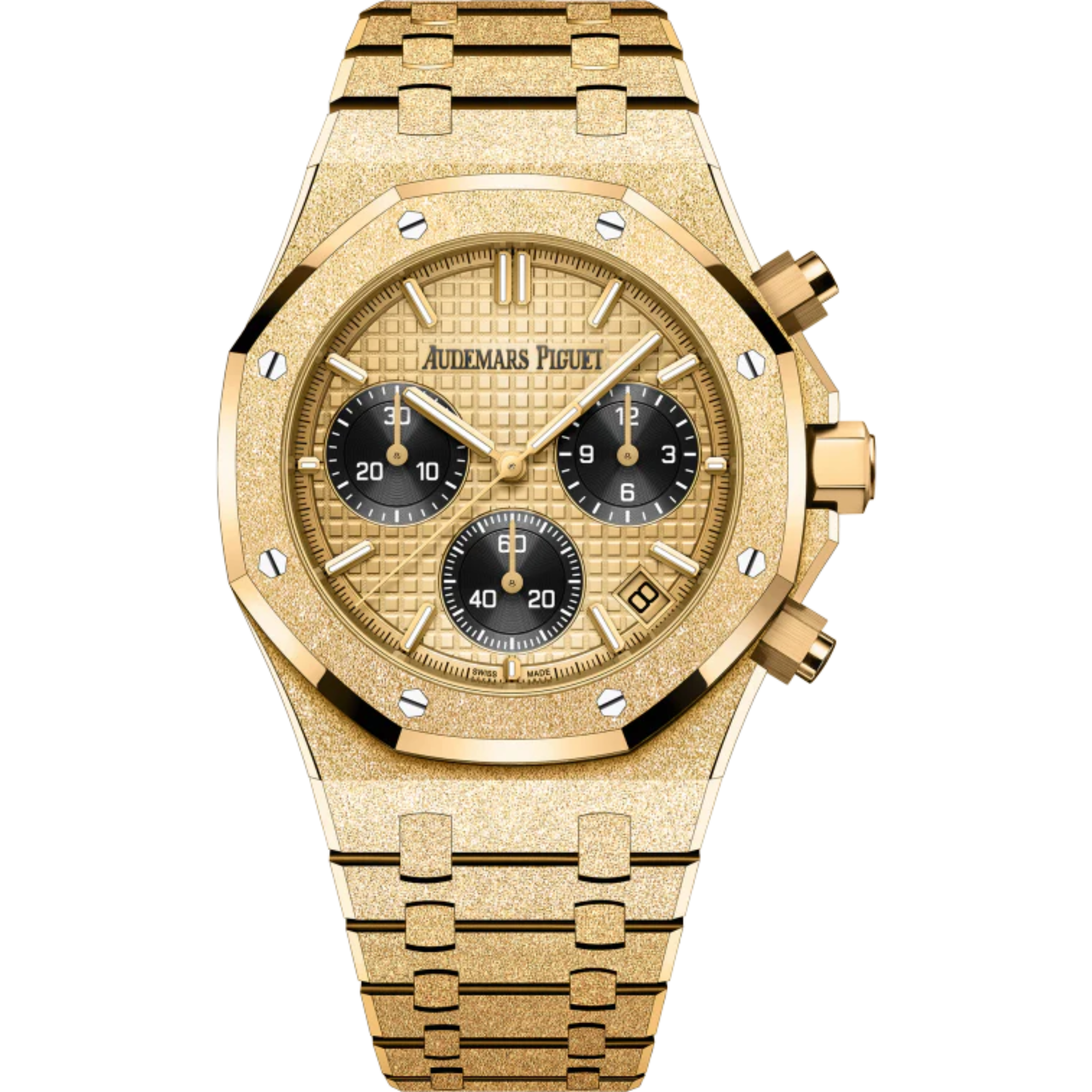 Royal Oak Selfwinding Chronograph 41MM Hammered 18-Carat Yellow Gold Bracelet Yellow Gold-Toned Dial With Grande Tapisserie Pattern Hammered 18-Carat Yellow Gold Case - Audemars Piguet