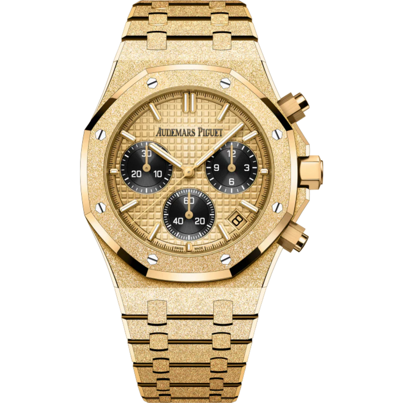 Royal Oak Selfwinding Chronograph 41MM Hammered 18-Carat Yellow Gold Bracelet Yellow Gold-Toned Dial With Grande Tapisserie Pattern Hammered 18-Carat Yellow Gold Case - Audemars Piguet