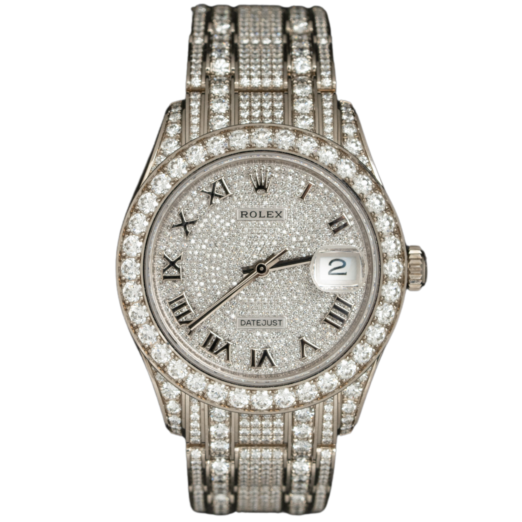 Rolex Datejust Ref. 86409RBR 39MM White Gold Pearl Master Full Diamond Factory Set - Rolex