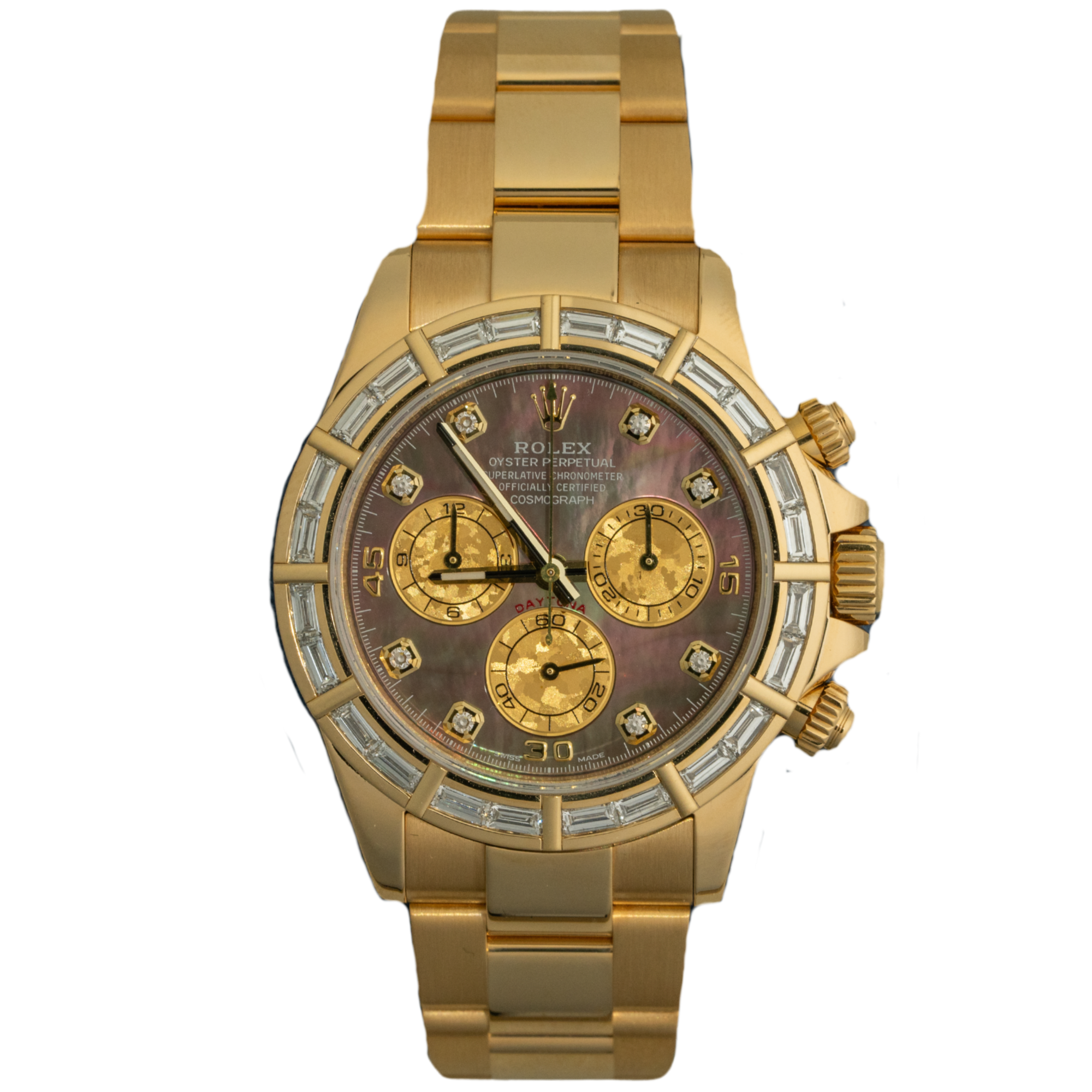 Rolex Daytona Ref. 116568BR Yellow Gold Baguette Mother of Pearl Dial - Rolex