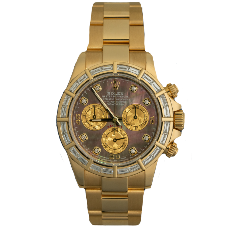 Rolex Daytona Ref. 116568BR Yellow Gold Baguette Mother of Pearl Dial - Rolex