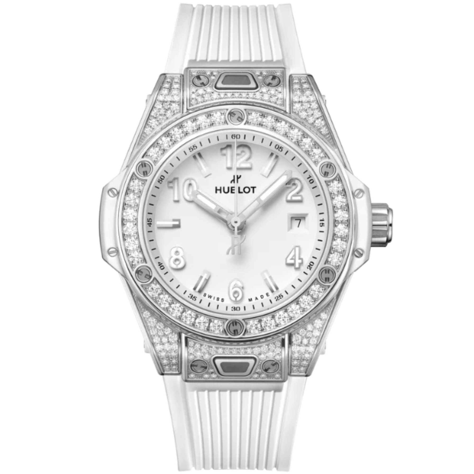 Big Bang 33mm ONE CLICK STEEL WHITE PAVÉ - Hublot