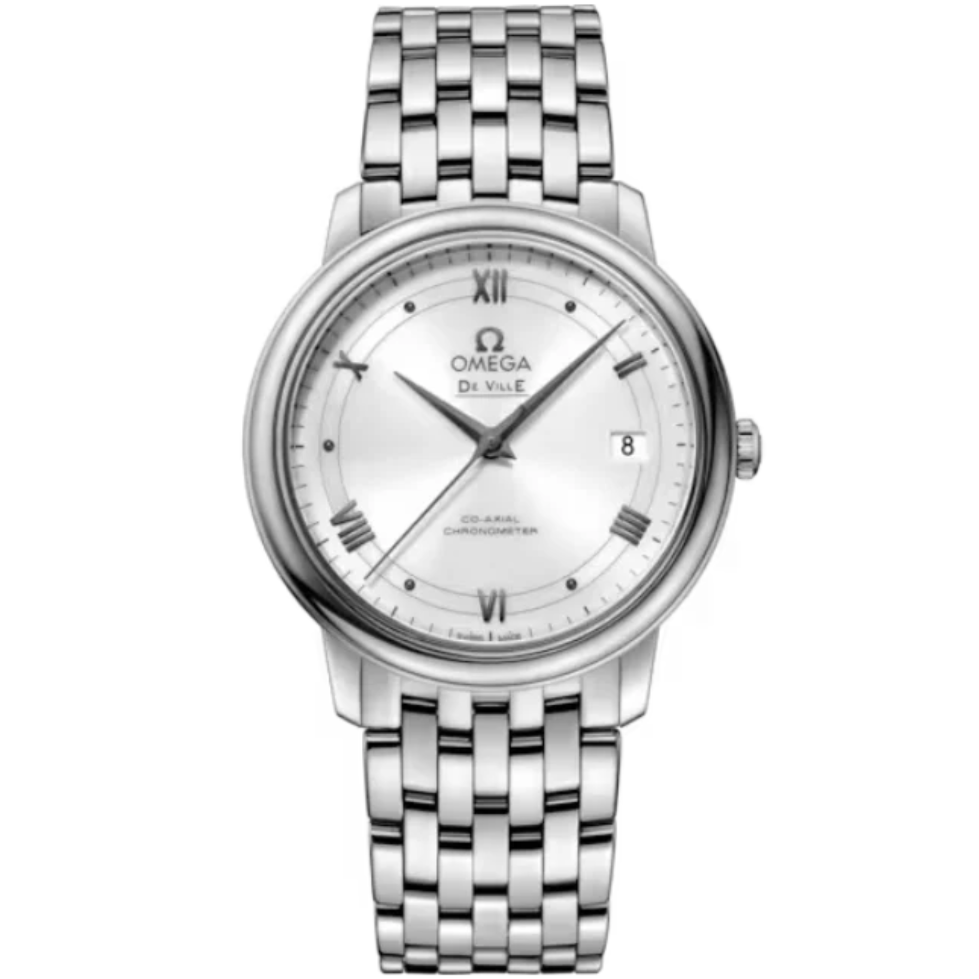 DE VILLE PRESTIGE 37 MM STAINLESS STEEL WITH WHITE DIAL - Omega