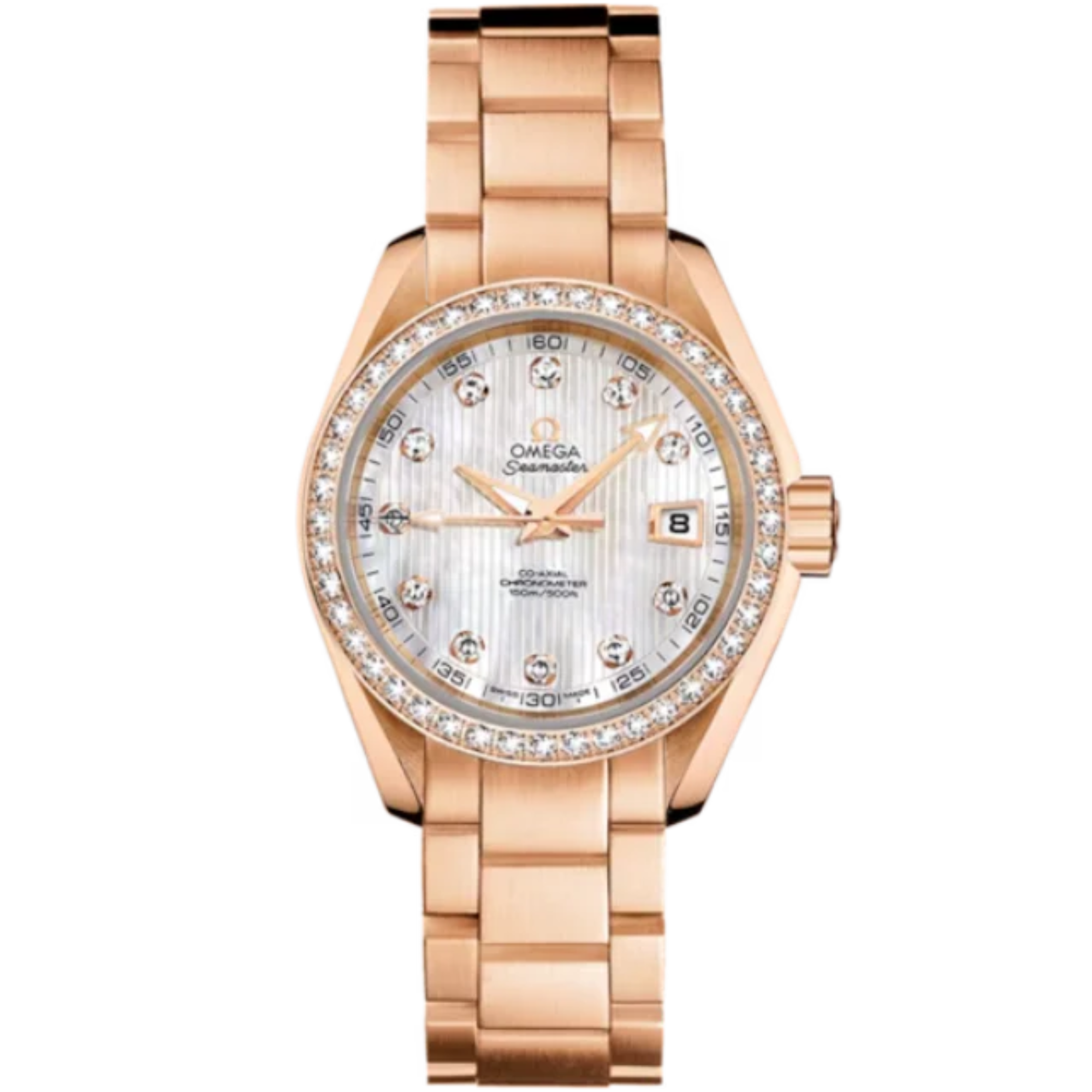 SEAMASTER AQUA TERRA 150M 30 MM RED GOLD WITH MOTHER OF PEARL DIAL - Omega
