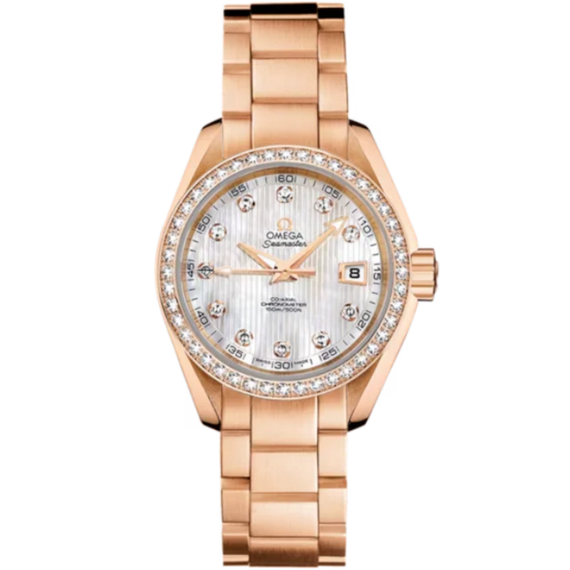 SEAMASTER AQUA TERRA 150M 30 MM RED GOLD WITH MOTHER OF PEARL DIAL - Omega