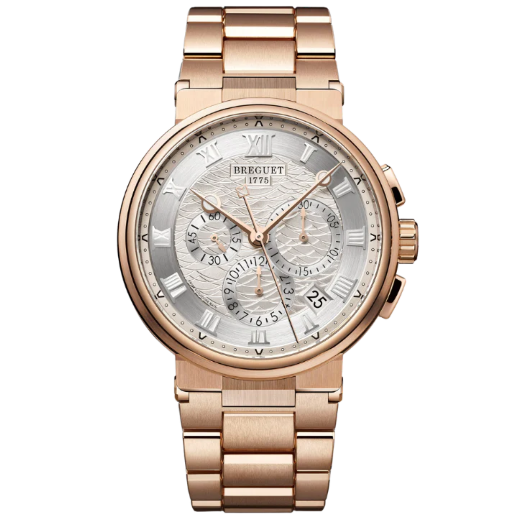 MARINE CHRONOGRAPHE 5527 42 ROSE GOLD WITH SILVER DIAL - Breguet