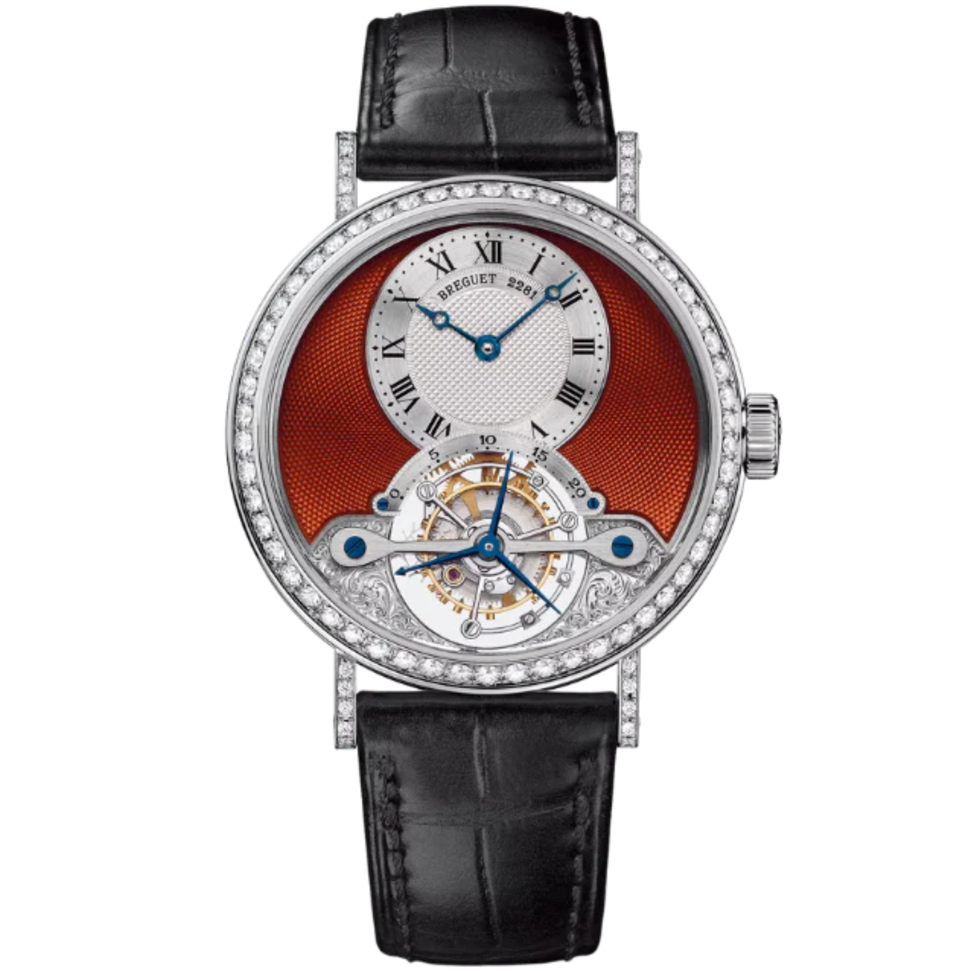 CLASSIQUE COMPLICATIONS 3358 35 MM 18K WHITE GOLD WITH RED ENAMEL COATING DIAL - Breguet