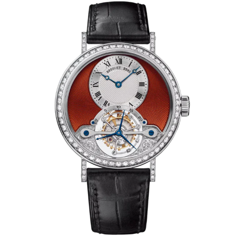 CLASSIQUE COMPLICATIONS 3358 35 MM 18K WHITE GOLD WITH RED ENAMEL COATING DIAL - Breguet