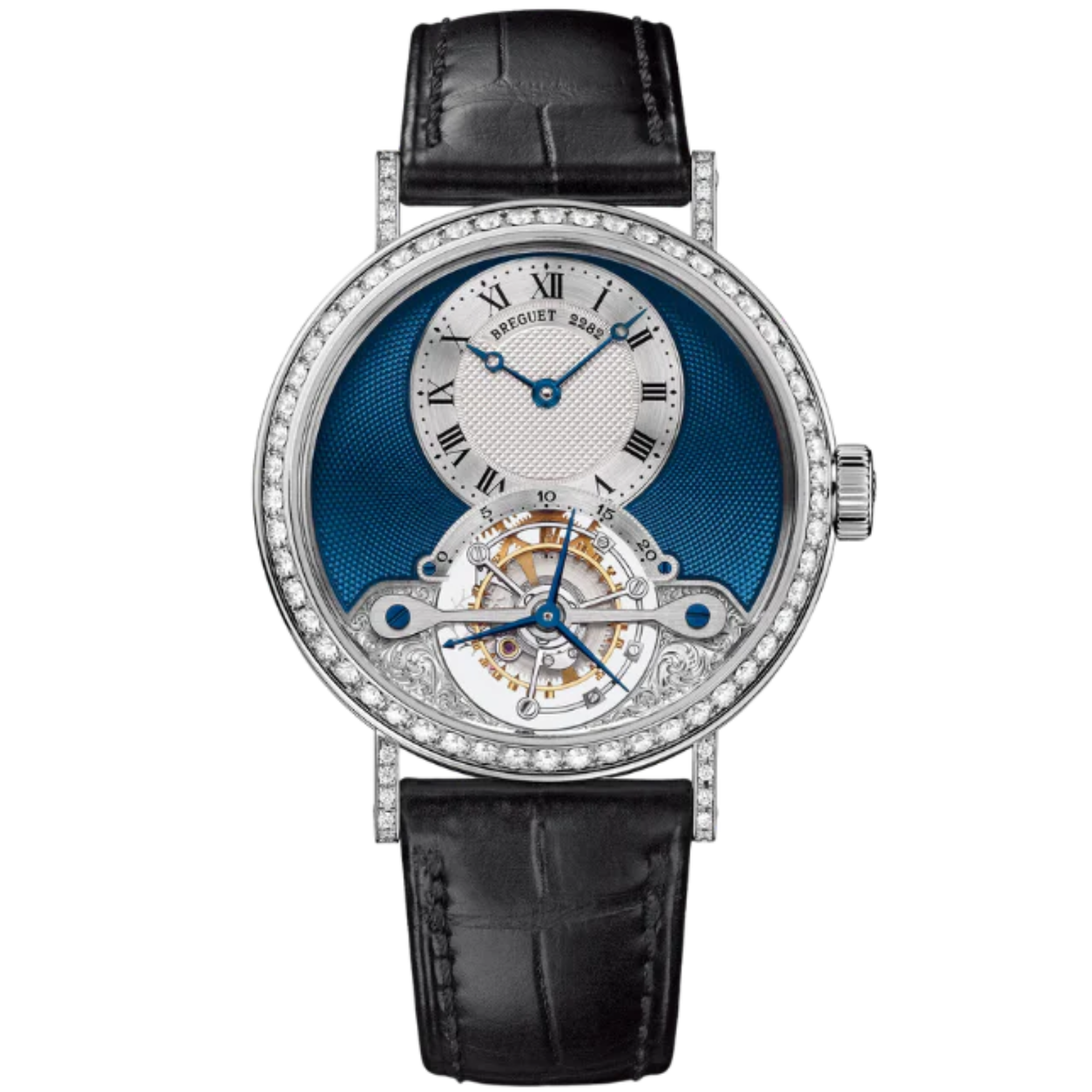 CLASSIQUE COMPLICATIONS 3358 35 MM 18K WHITE GOLD WITH BLUE ENAMEL COATING DIAL - Breguet