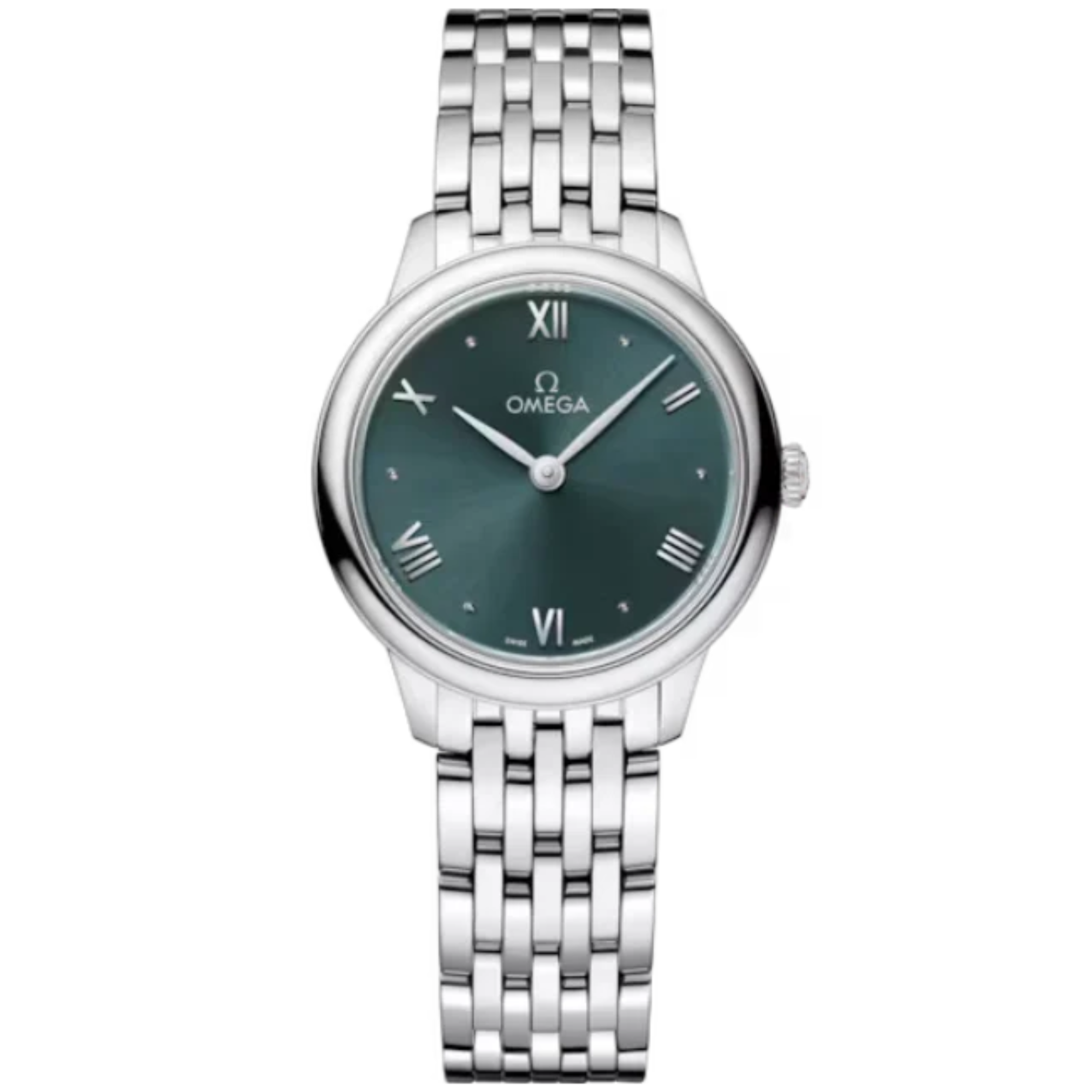 DE VILLE PRESTIGE 27 MM STAINLESS STEEL WITH GREEN DIAL - Omega